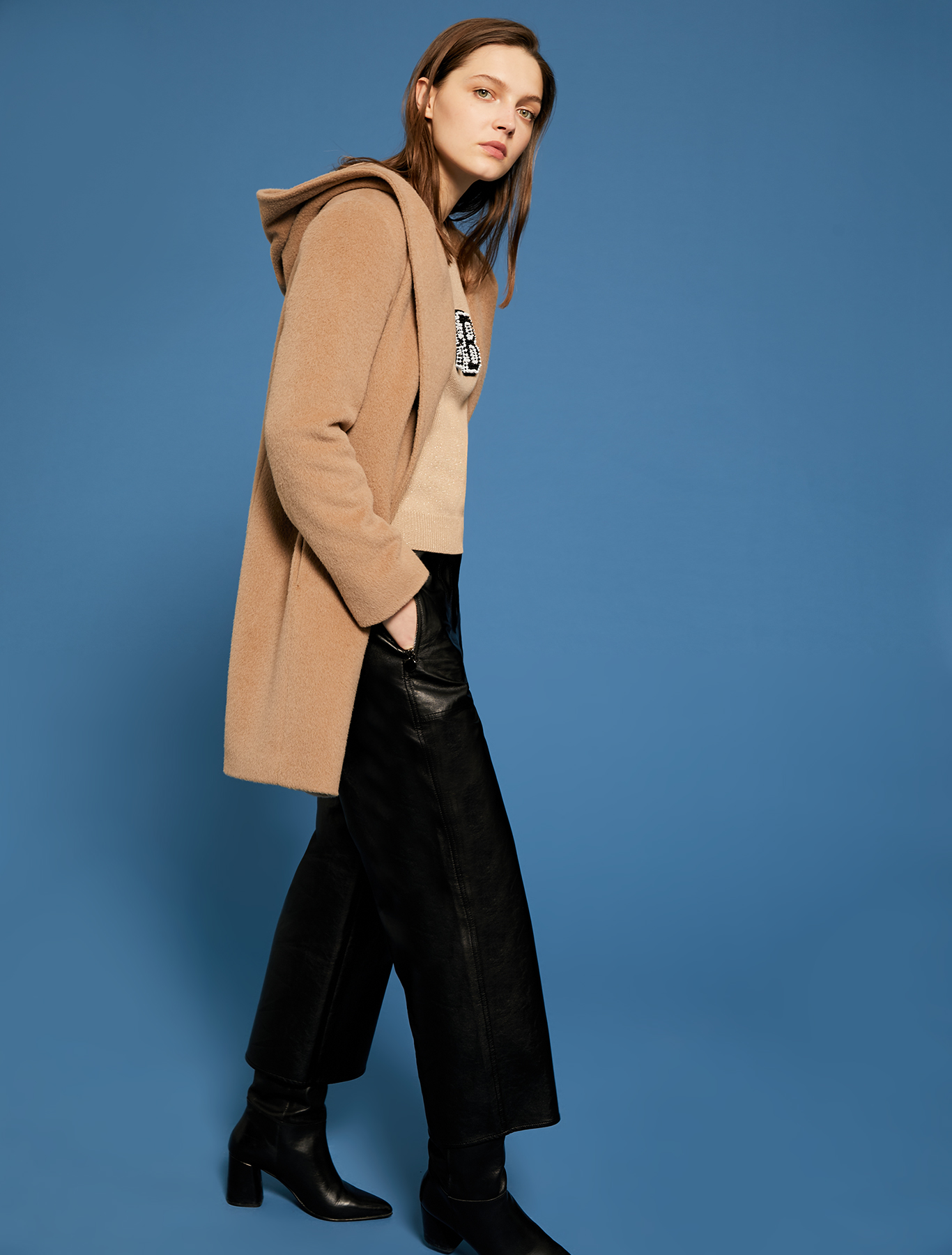 Short beaver cloth coat, camel - Pennyblack Short beaver cloth coat - camel - pennyblack