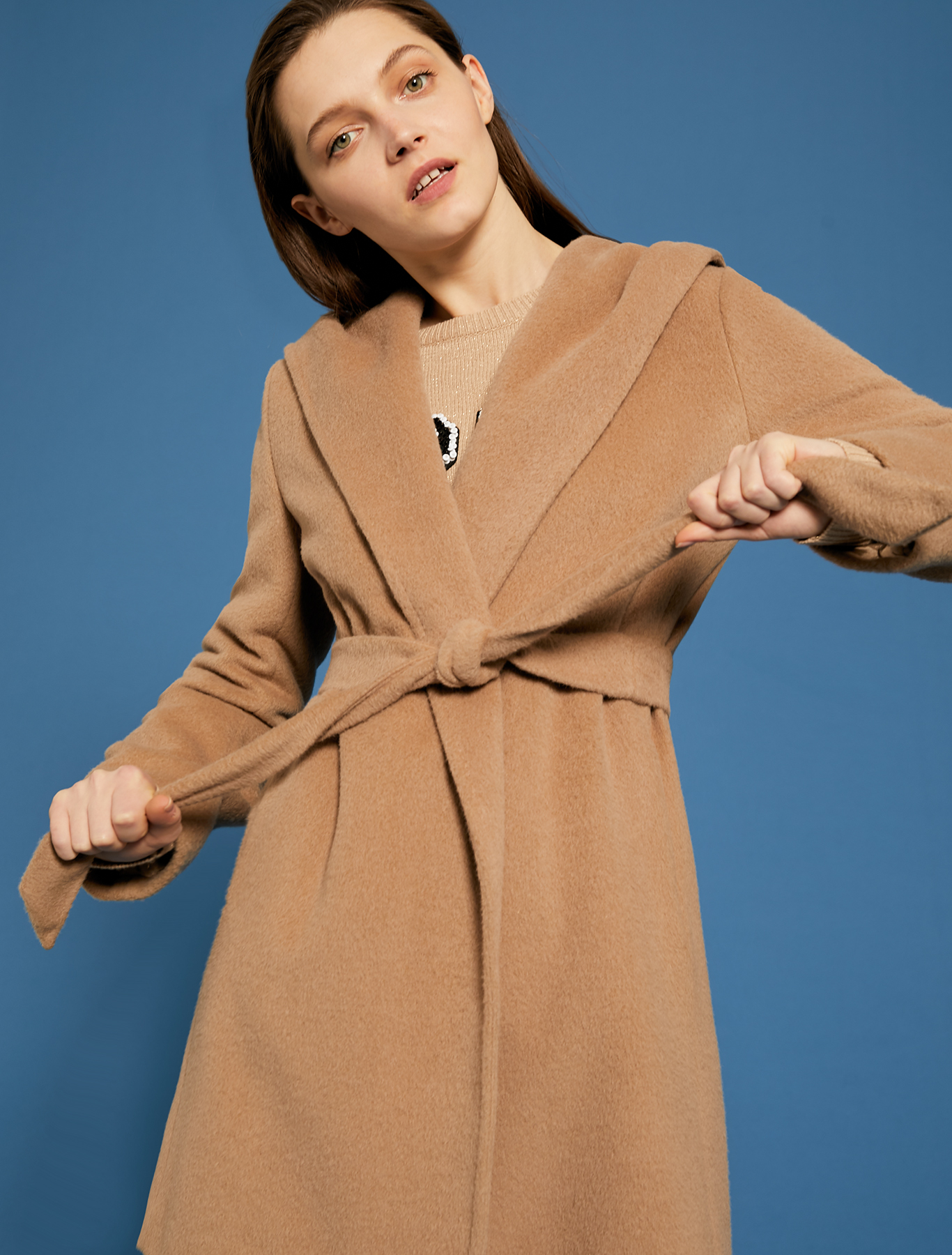Short beaver cloth coat, camel - Pennyblack Short beaver cloth coat - camel - pennyblack