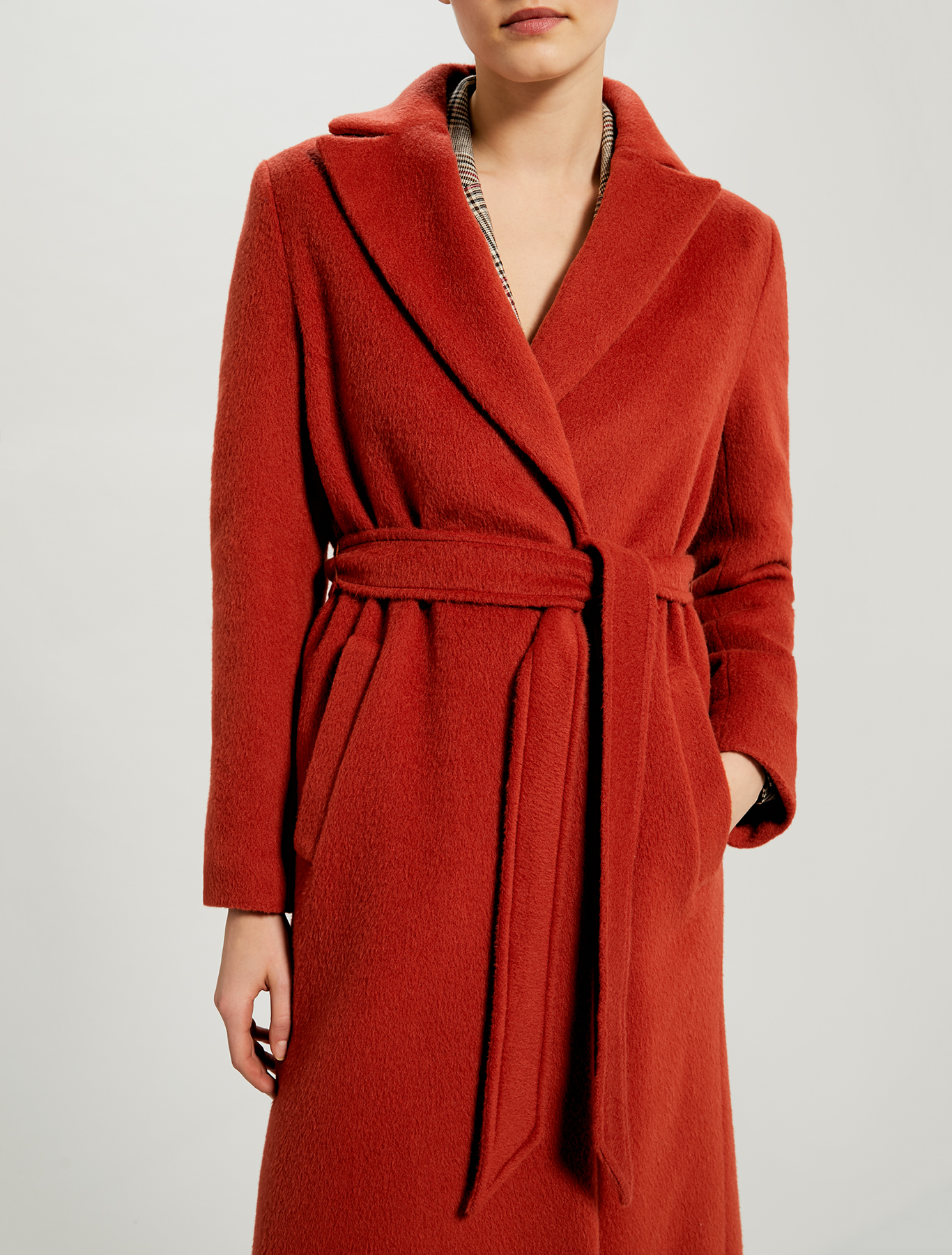 Mid-length beaver cloth coat, terracotta - Pennyblack Mid-length beaver cloth coat - terracotta - pennyblack
