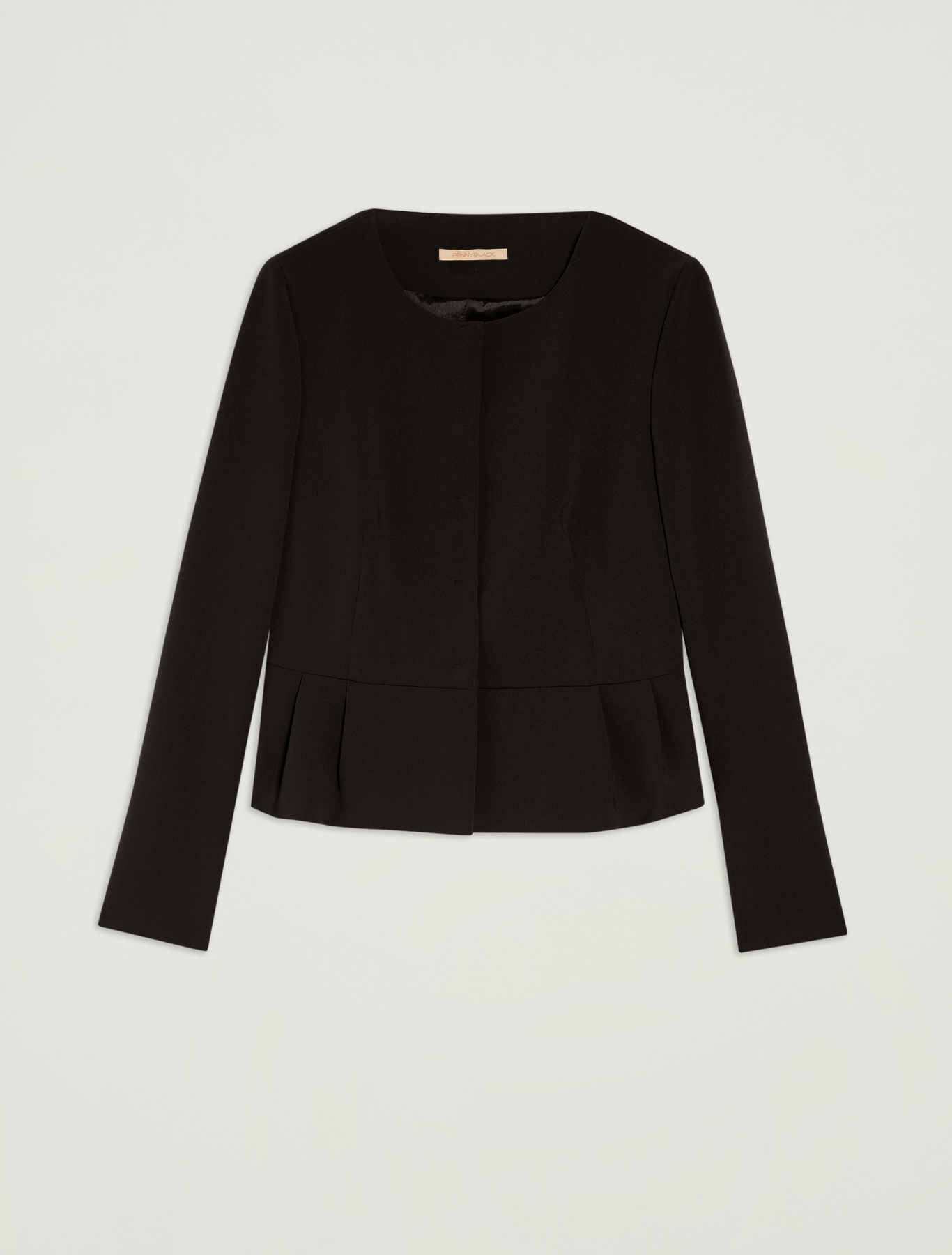 Slim-fit pleated peplum jacket, black - Pennyblack Slim-fit pleated peplum jacket - black - pennyblack