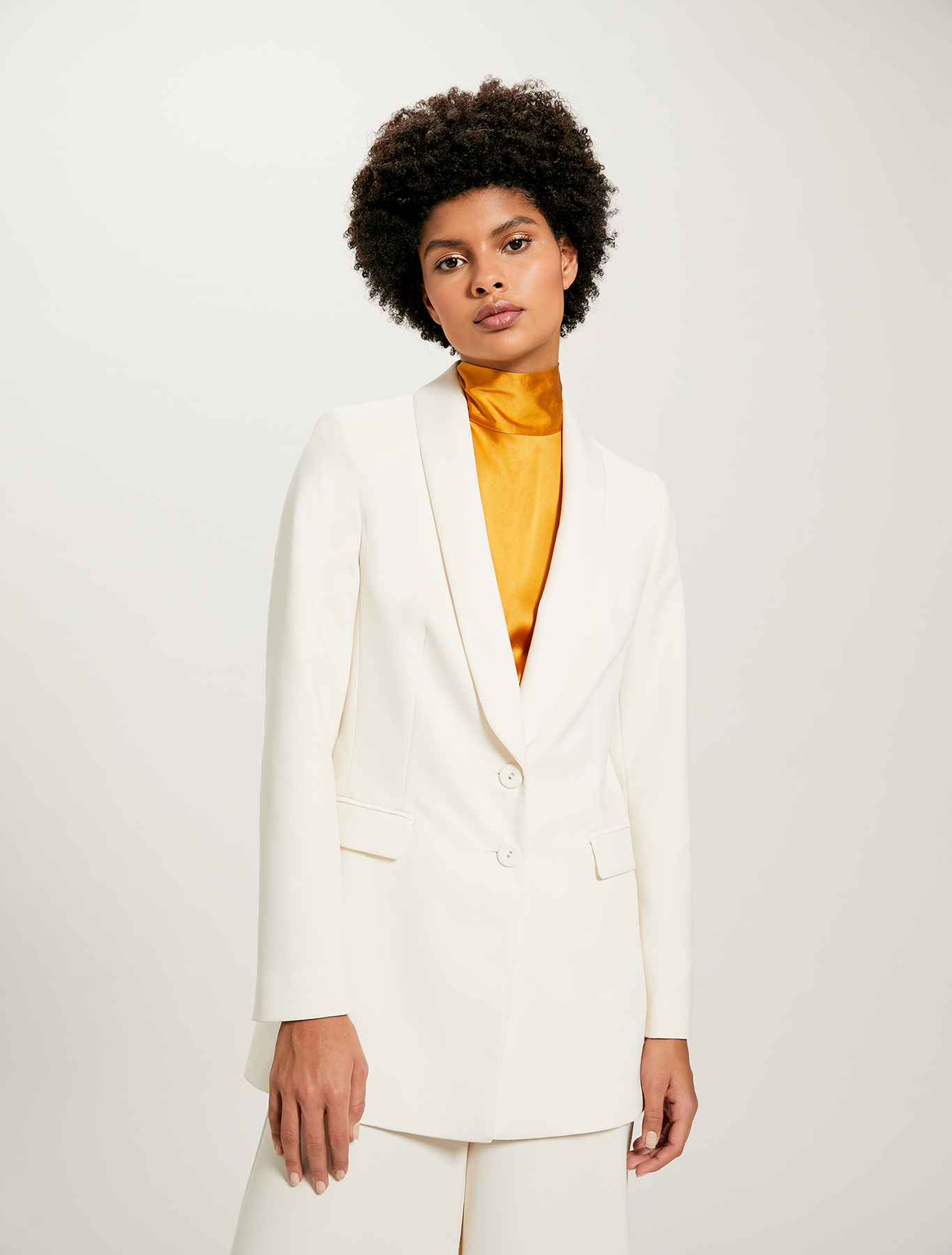 Smoking jacket with satin lapels, ivory - Pennyblack Smoking jacket with satin lapels - ivory - pennyblack