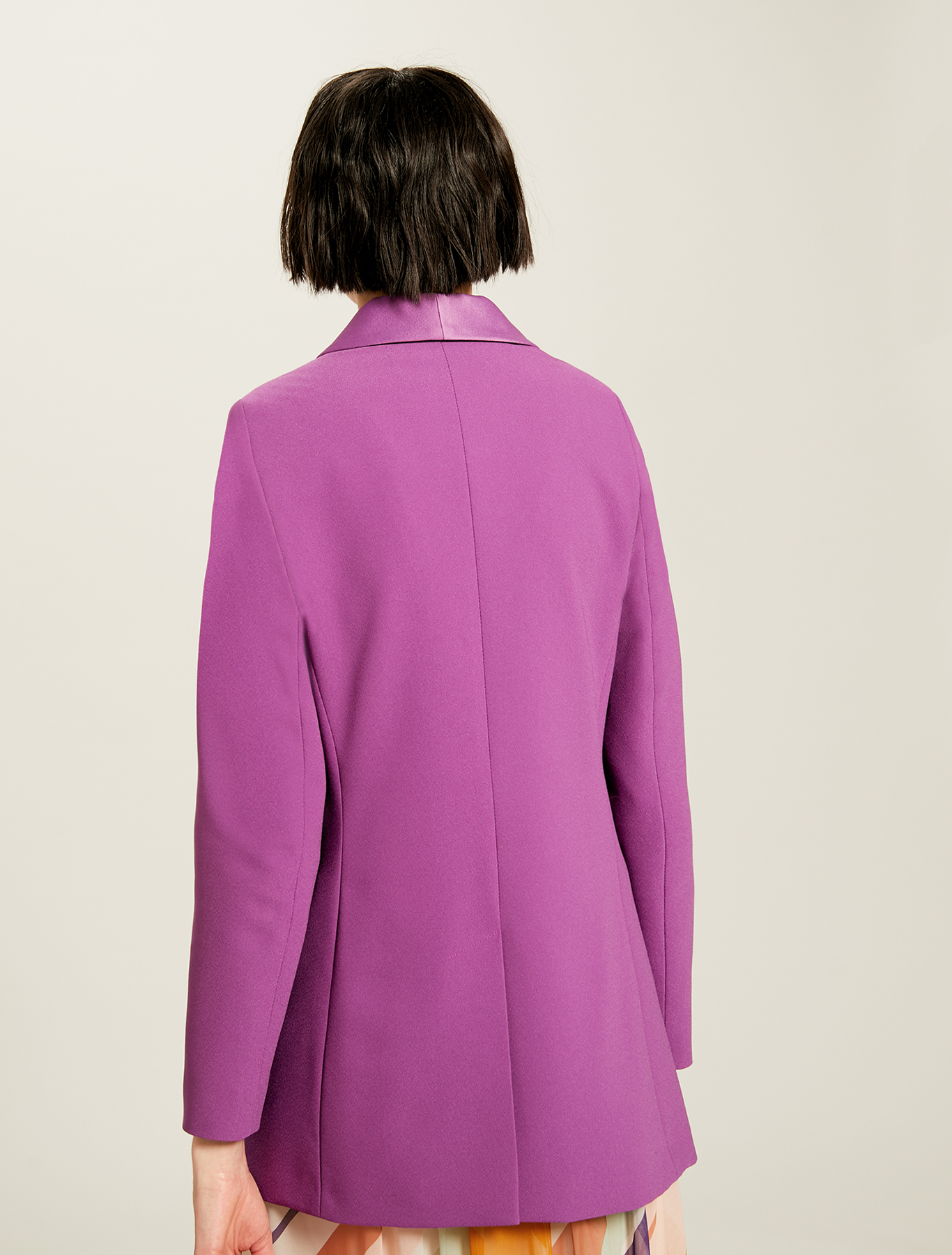 Blazer tuxedo con revers in raso, viola - Pennyblack Blazer tuxedo con revers in raso - viola - pennyblack