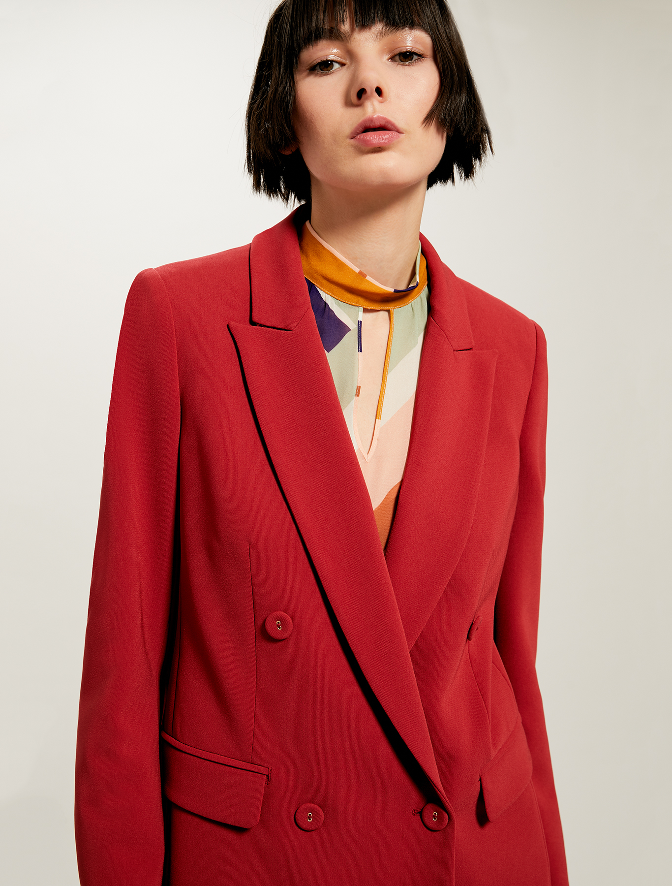 Double-breasted blazer with belt, red - Pennyblack Double-breasted blazer with belt - red - pennyblack