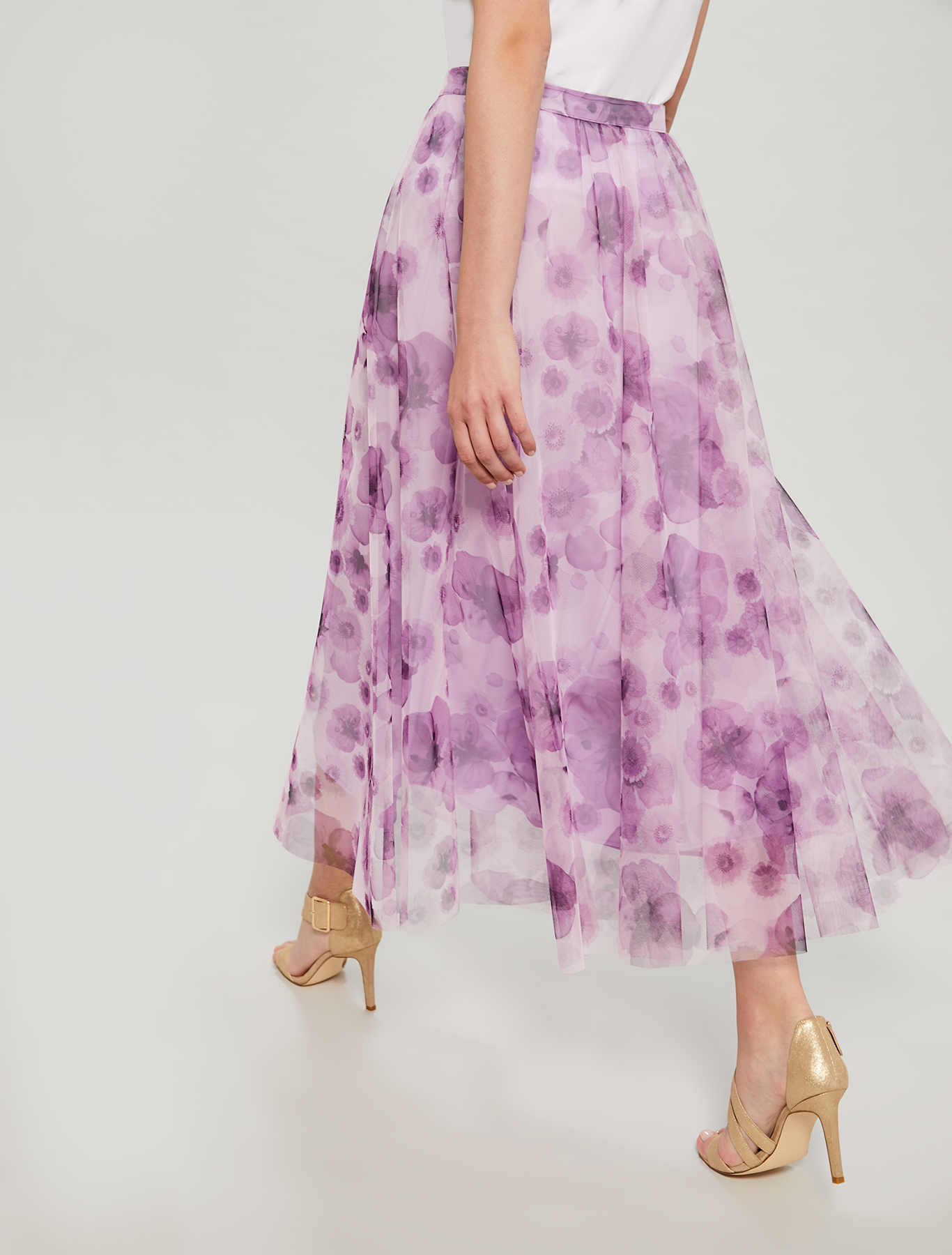 Maxi-gonna in tulle floreale, fantasia lilla - Pennyblack Maxi-gonna in tulle floreale - fantasia lilla - pennyblack