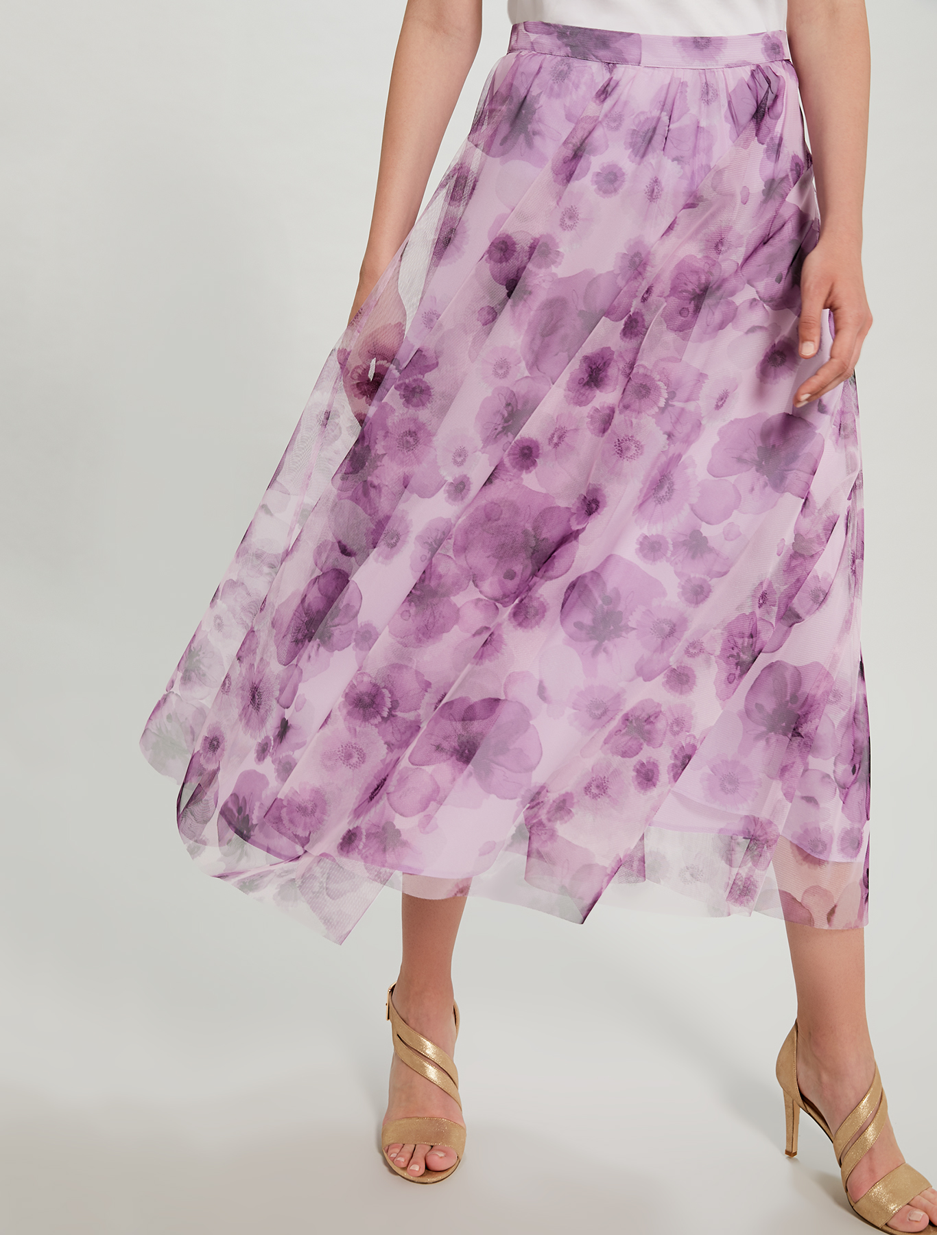 Maxi-gonna in tulle floreale, fantasia lilla - Pennyblack Maxi-gonna in tulle floreale - fantasia lilla - pennyblack