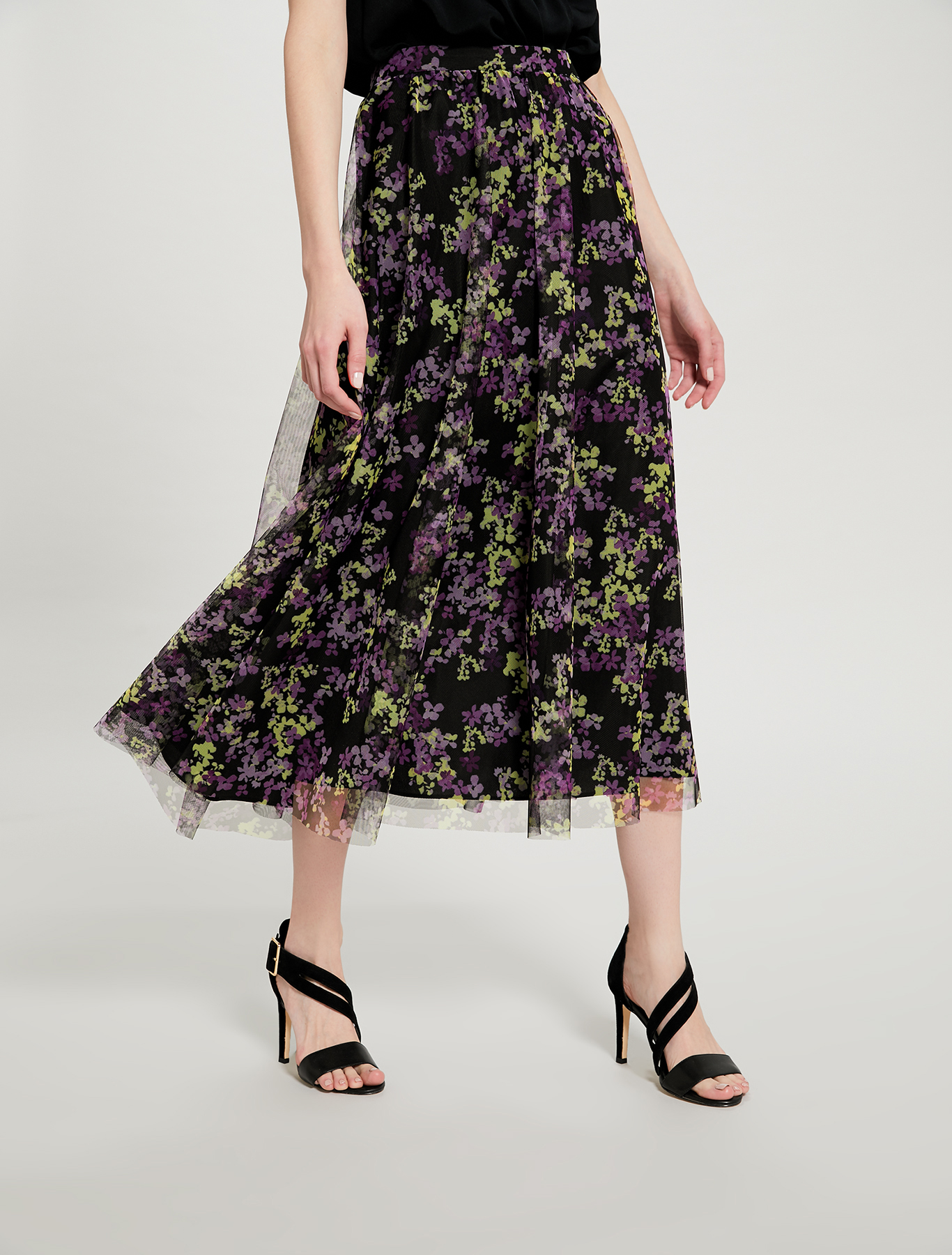 Floral tulle maxi skirt, black pattern - Pennyblack Floral tulle maxi skirt - black pattern - pennyblack