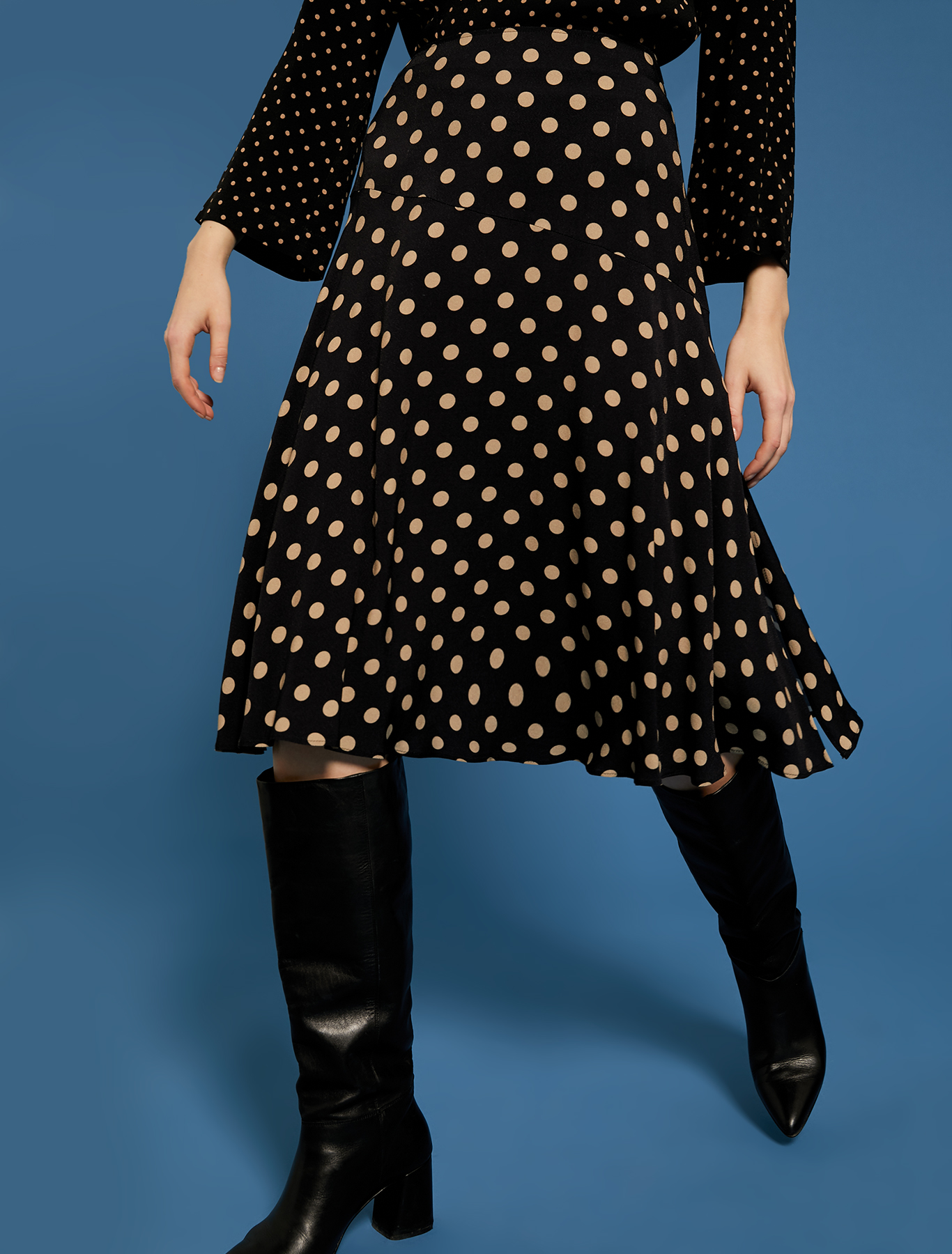 Gonna midi in sablé, fantasia beige - Pennyblack Gonna midi in sablé - fantasia beige - pennyblack