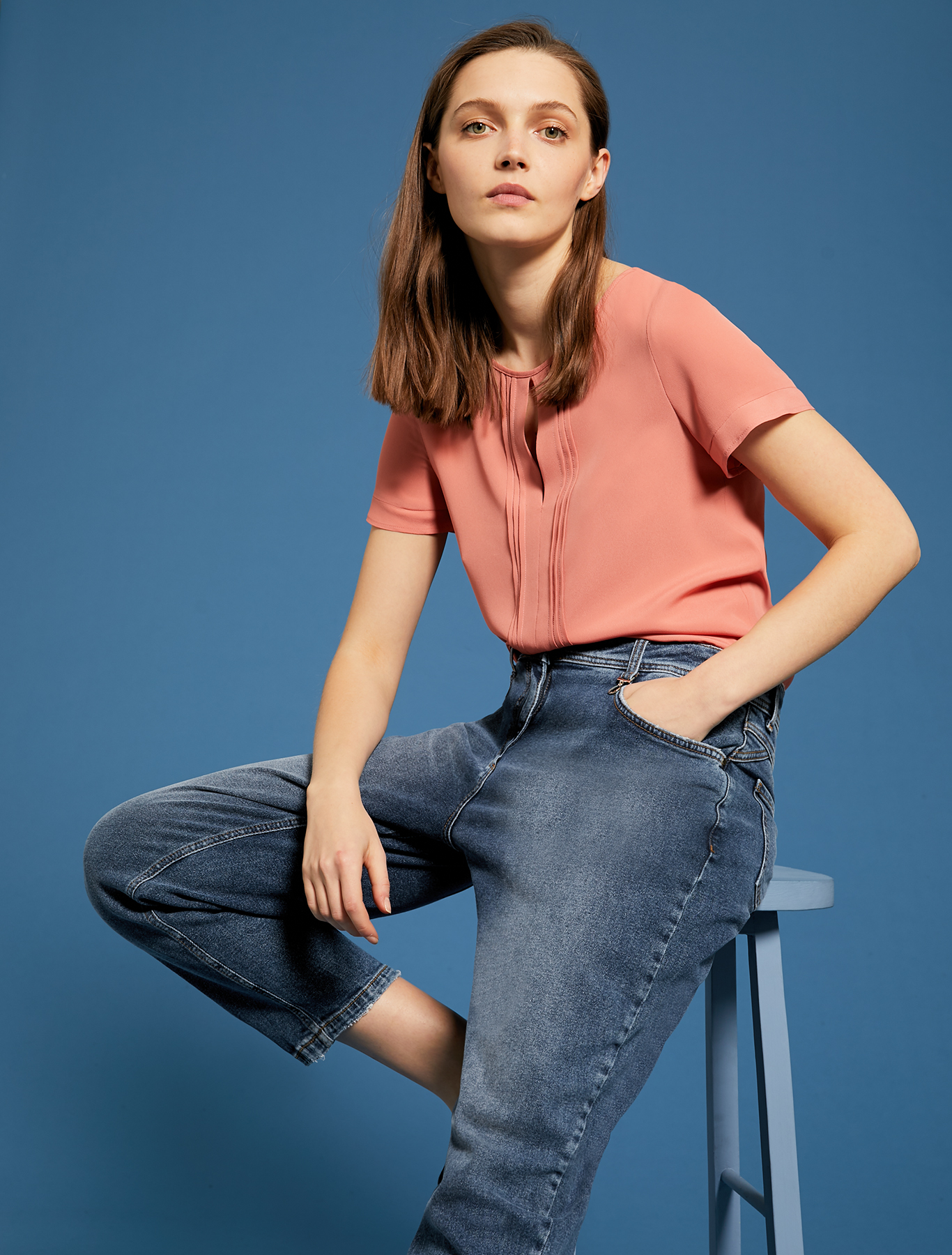 Blouse with pleated pattern, old rose - Pennyblack Blouse with pleated pattern - old rose - pennyblack