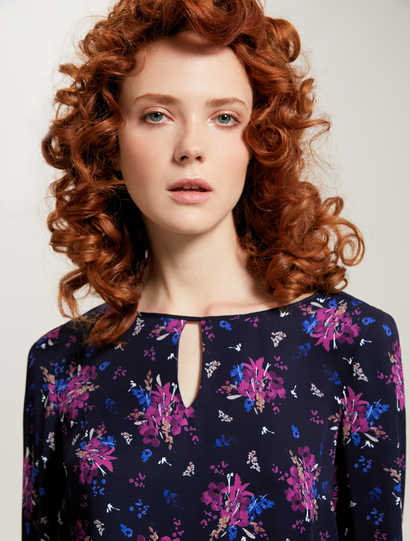 Floral georgette blouse, navy blue pattern - Pennyblack Floral georgette blouse - navy blue pattern - pennyblack