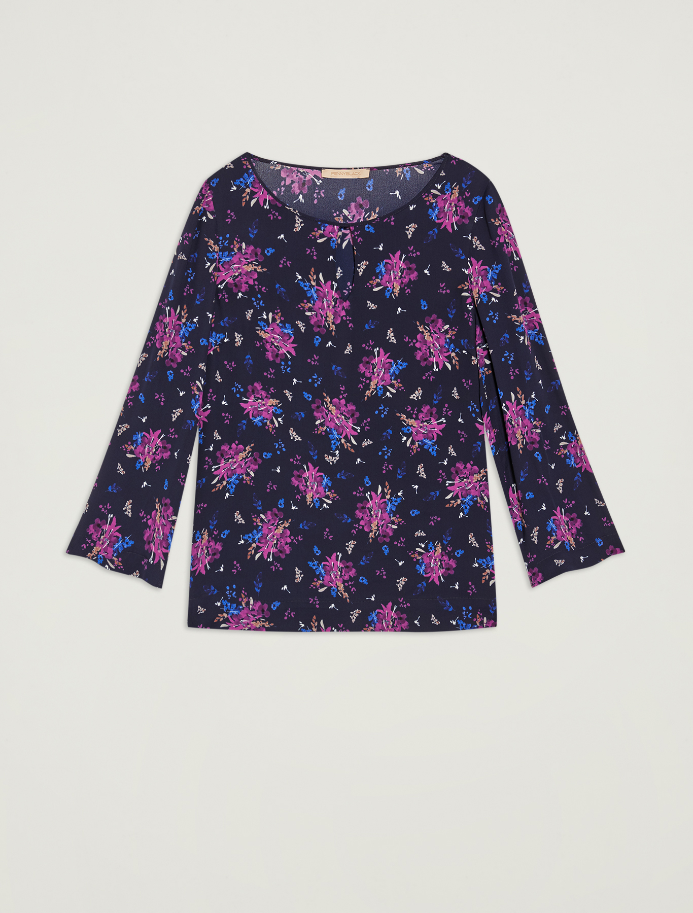 Floral georgette blouse, navy blue pattern - Pennyblack Floral georgette blouse - navy blue pattern - pennyblack