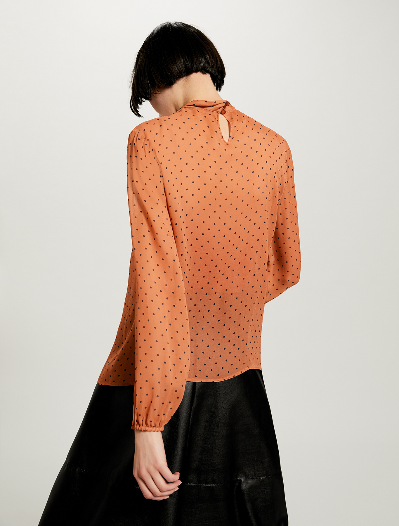Printed georgette blouse, fantasia ruggine - Pennyblack Printed georgette blouse - fantasia ruggine - pennyblack