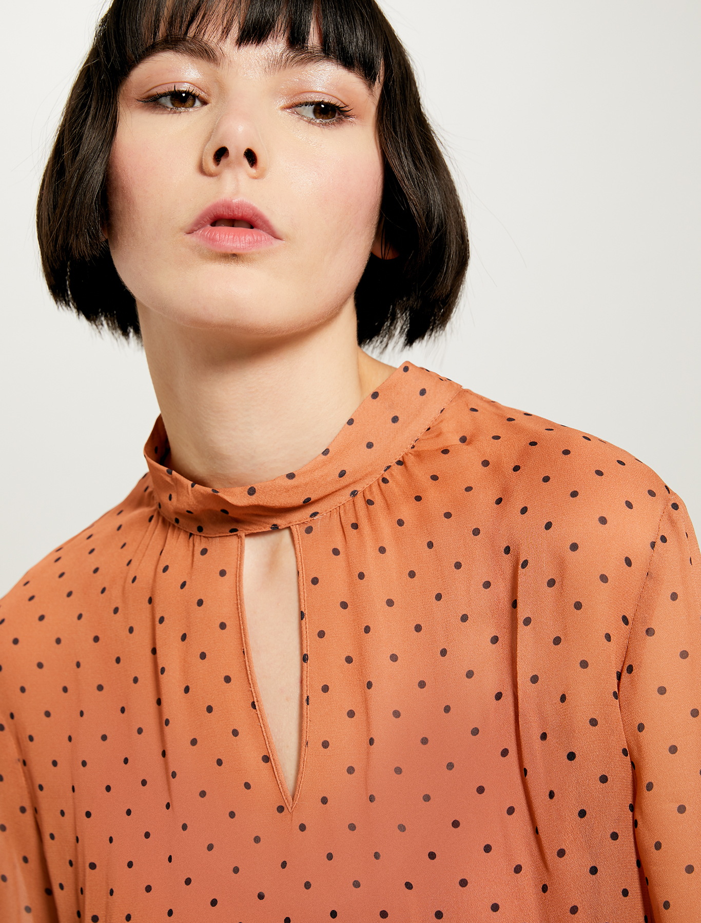 Printed georgette blouse, fantasia ruggine - Pennyblack Printed georgette blouse - fantasia ruggine - pennyblack