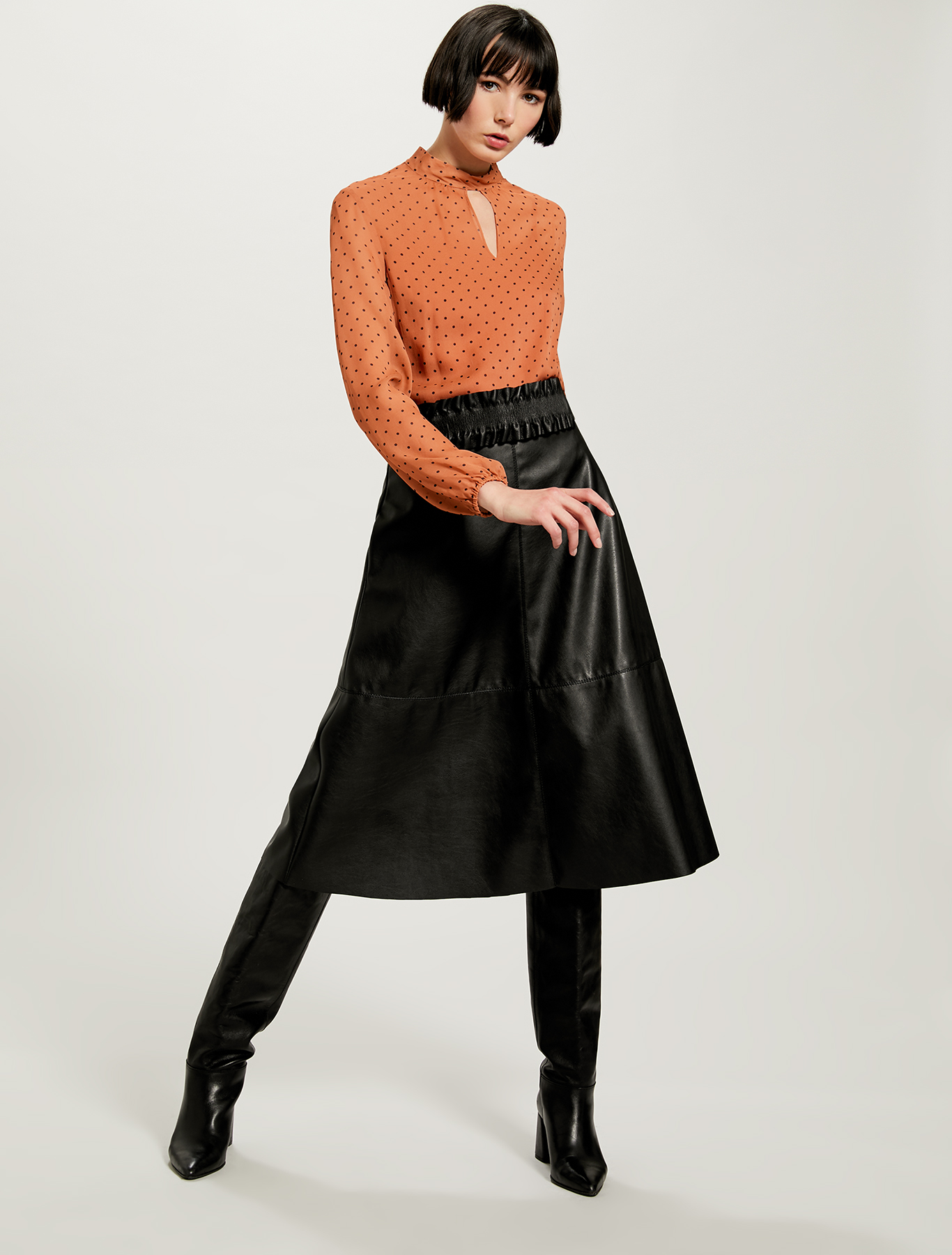 Printed georgette blouse, fantasia ruggine - Pennyblack Printed georgette blouse - fantasia ruggine - pennyblack