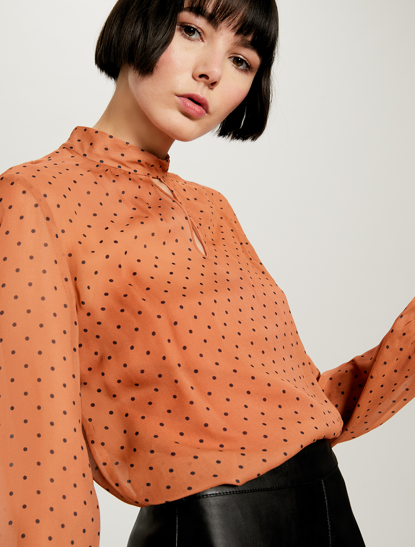 Printed georgette blouse, fantasia ruggine - Pennyblack Printed georgette blouse - fantasia ruggine - pennyblack