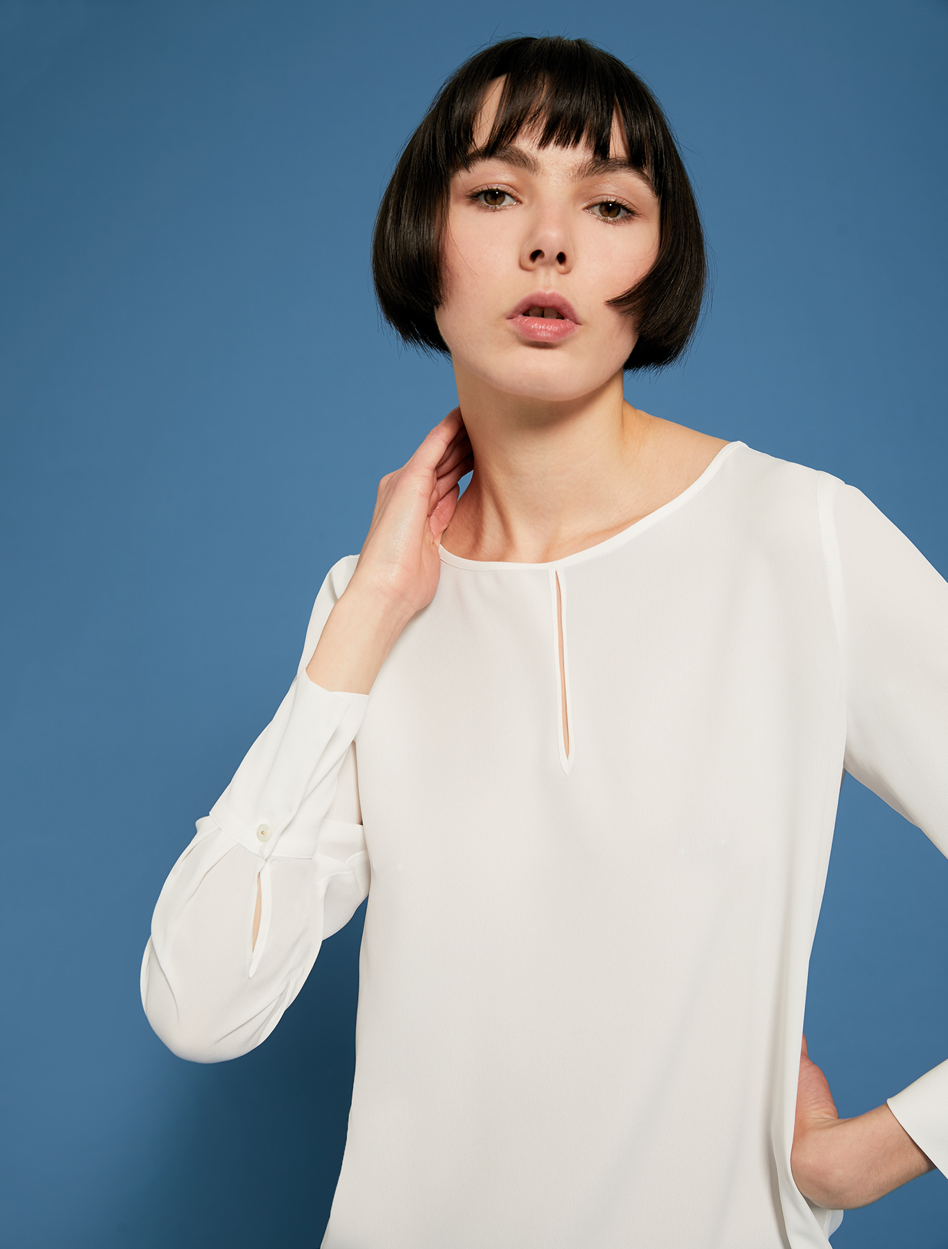 Crepe de chine blouse, ivory - Pennyblack Crepe de chine blouse - ivory - pennyblack