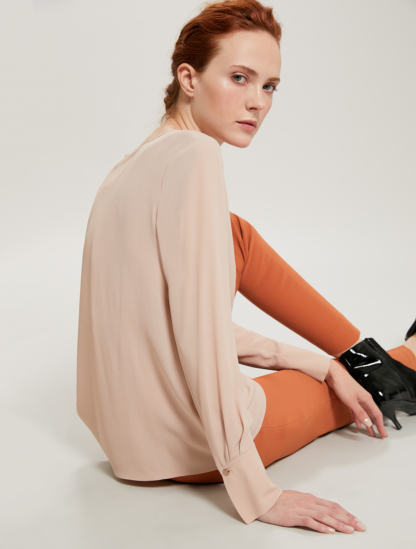 Crepe de chine blouse, pink - Pennyblack Crepe de chine blouse - pink - pennyblack