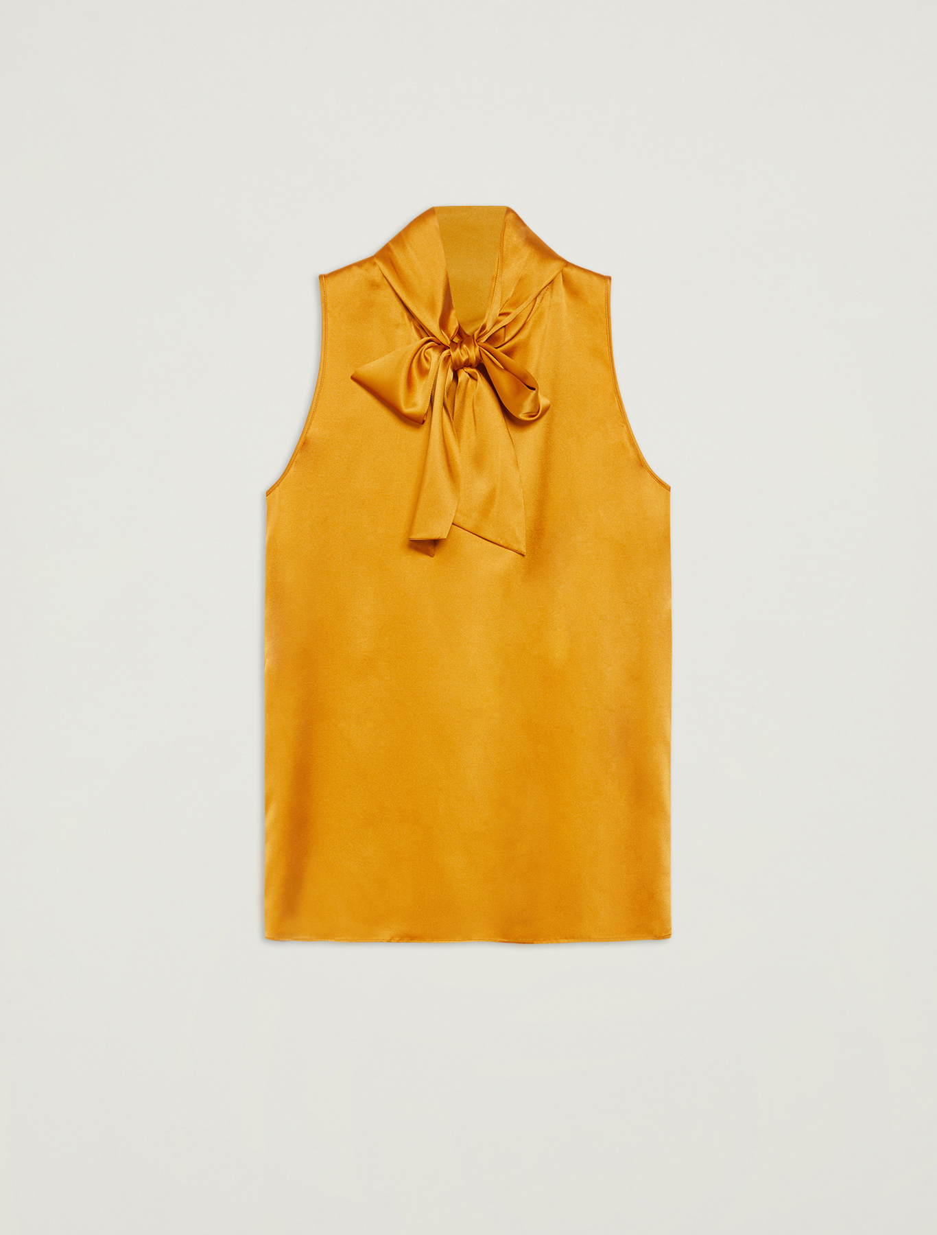 Silk top with neck bow, mustard - Pennyblack Silk top with neck bow - mustard - pennyblack