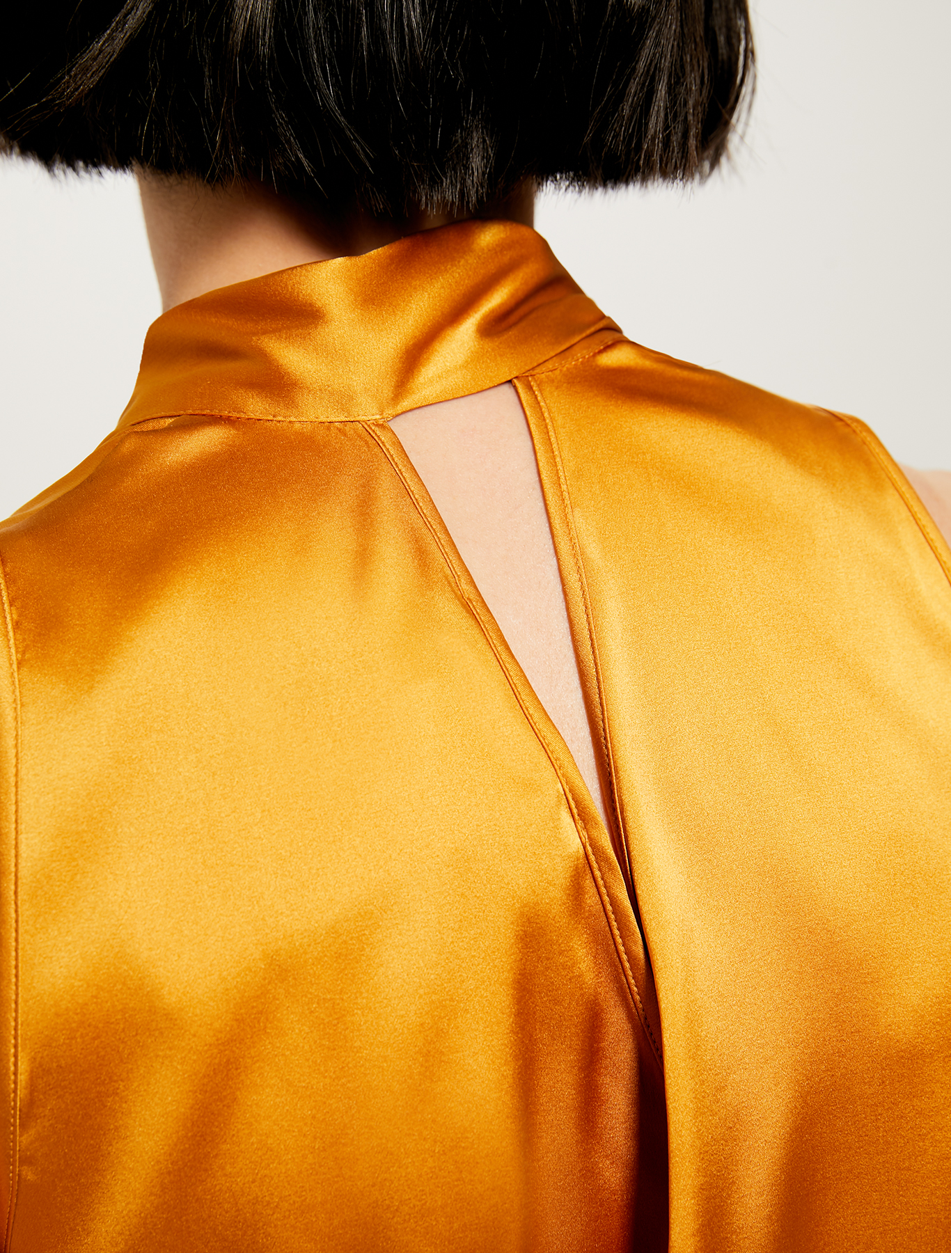 Silk top with neck bow, mustard - Pennyblack Silk top with neck bow - mustard - pennyblack