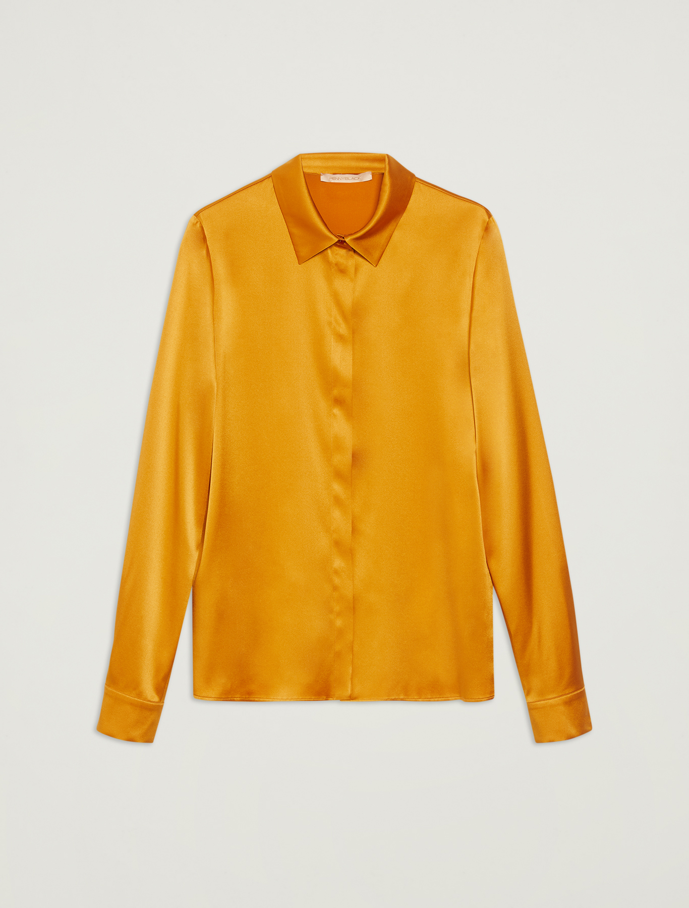 Silk satin shirt, mustard - Pennyblack Silk satin shirt - mustard - pennyblack