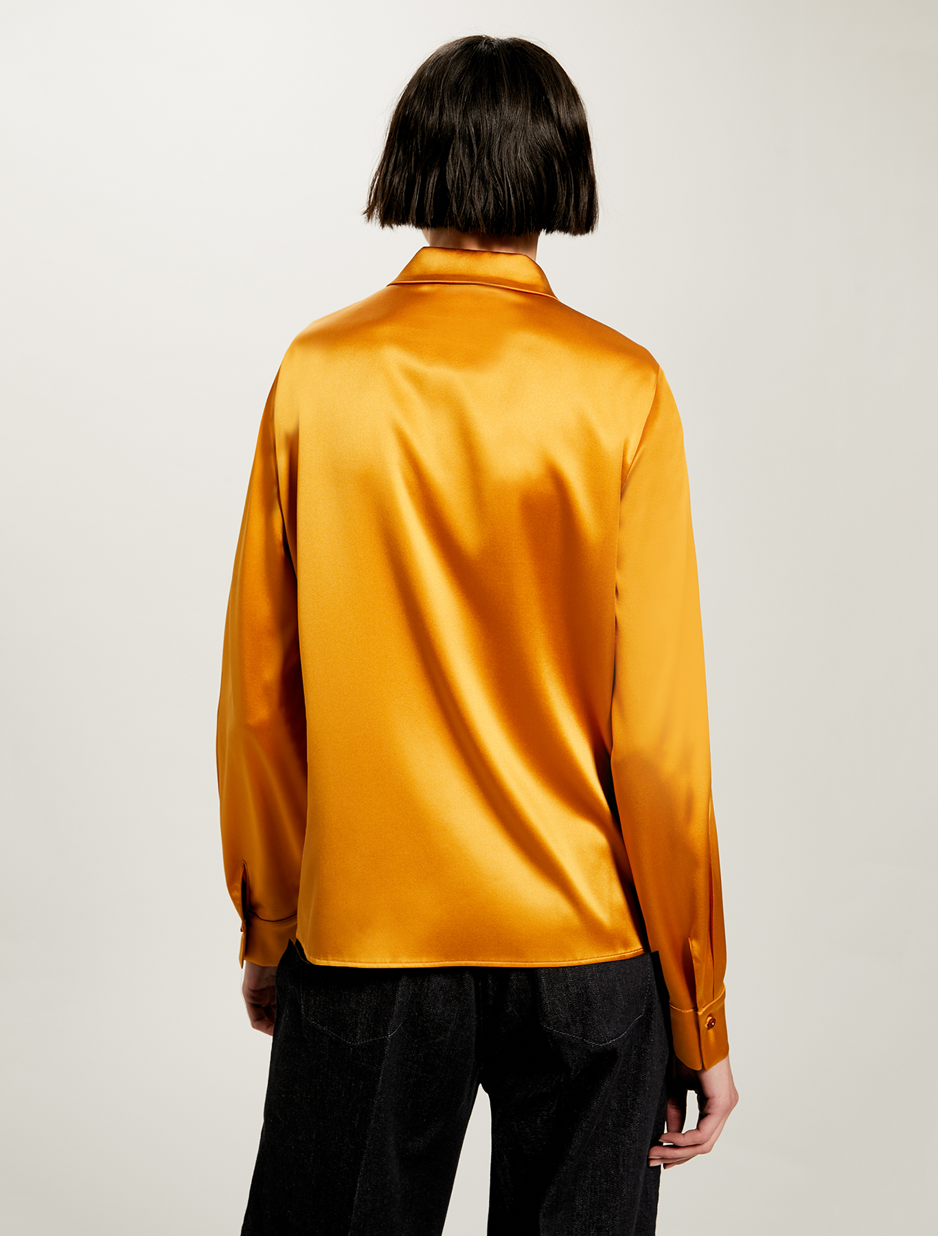 Silk satin shirt, mustard - Pennyblack Silk satin shirt - mustard - pennyblack