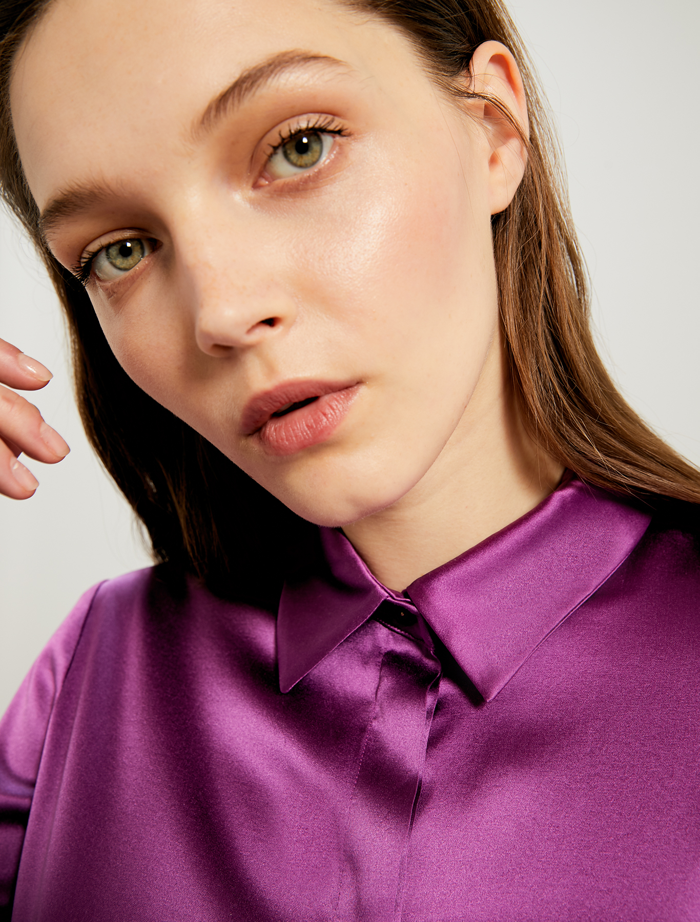 Silk satin shirt, purple - Pennyblack Silk satin shirt - purple - pennyblack
