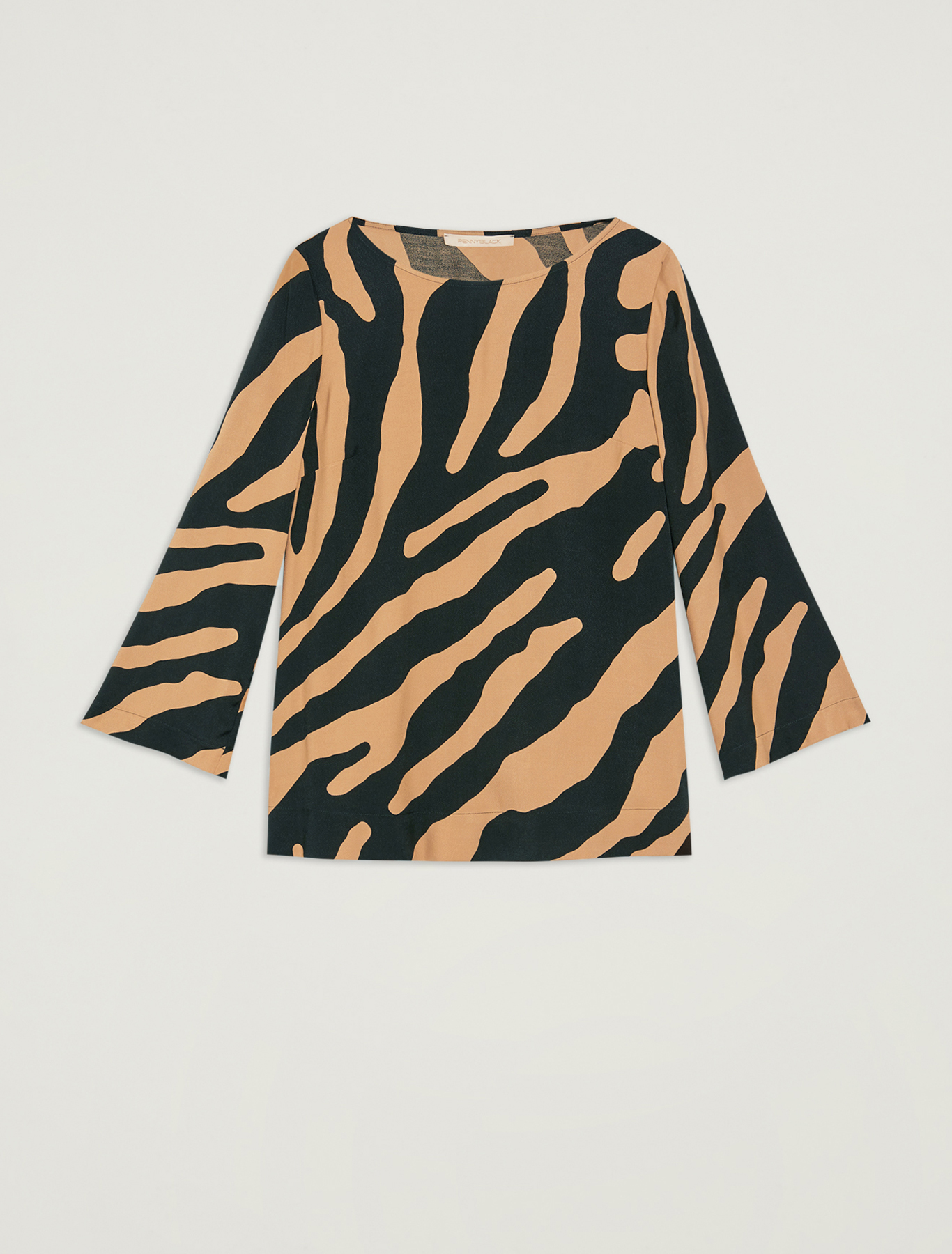 Printed sablé blouse, camel pattern - Pennyblack Printed sablé blouse - camel pattern - pennyblack