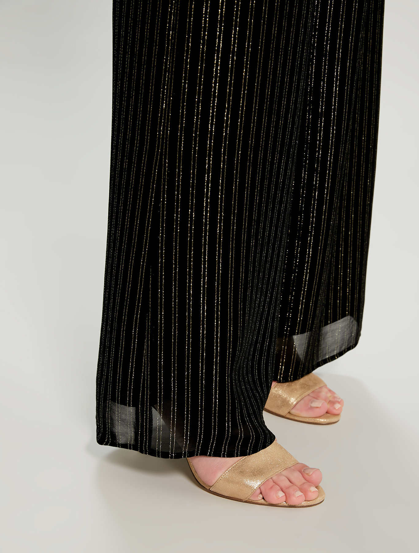 Lamé chalk-stripe palazzo pants, black pattern - Pennyblack Lamé chalk-stripe palazzo pants - black pattern - pennyblack