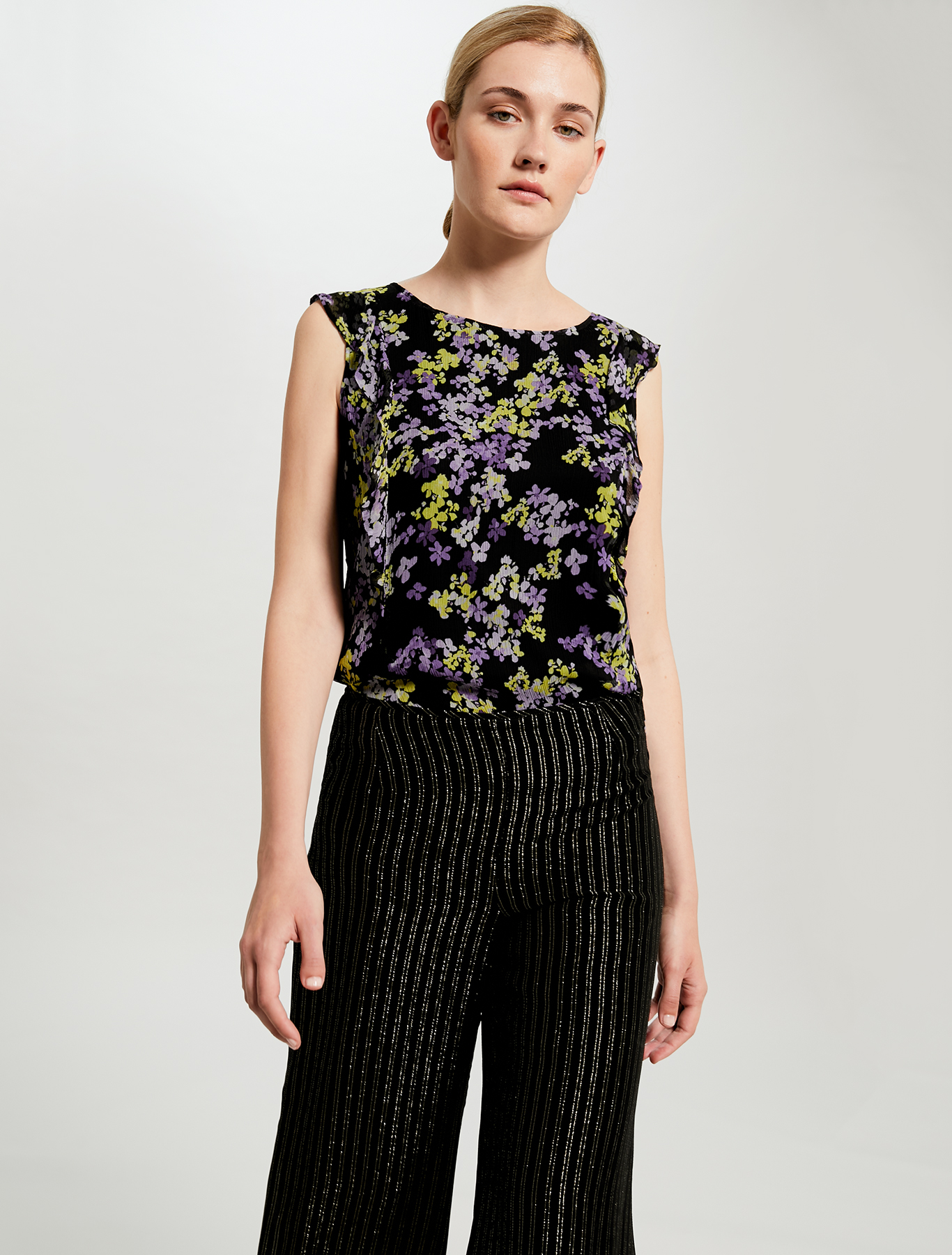 Lamé chalk-stripe palazzo pants, black pattern - Pennyblack Lamé chalk-stripe palazzo pants - black pattern - pennyblack