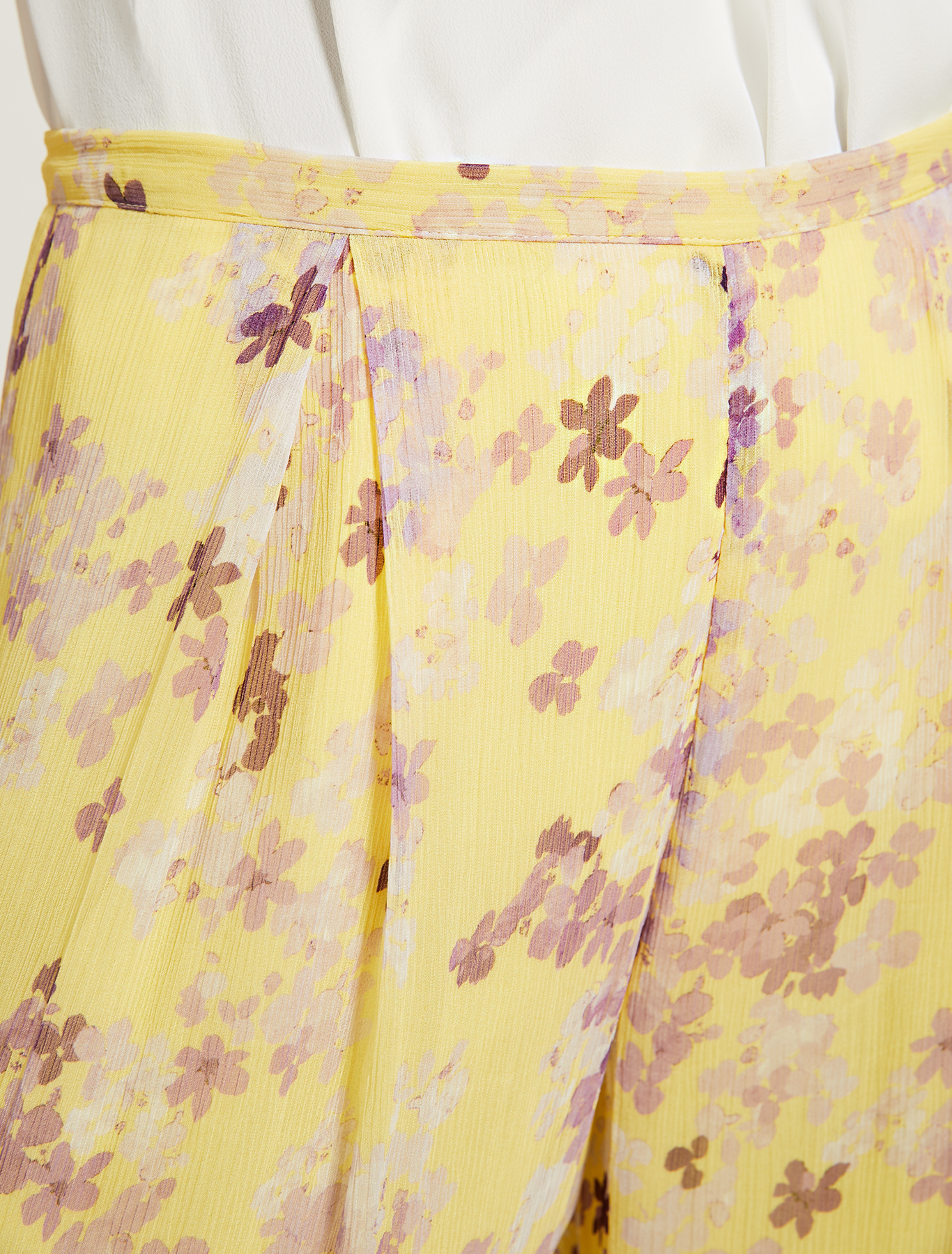 Pantaloni palazzo floreali, fantasia giallo tenue - Pennyblack Pantaloni palazzo floreali - fantasia giallo tenue - pennyblack