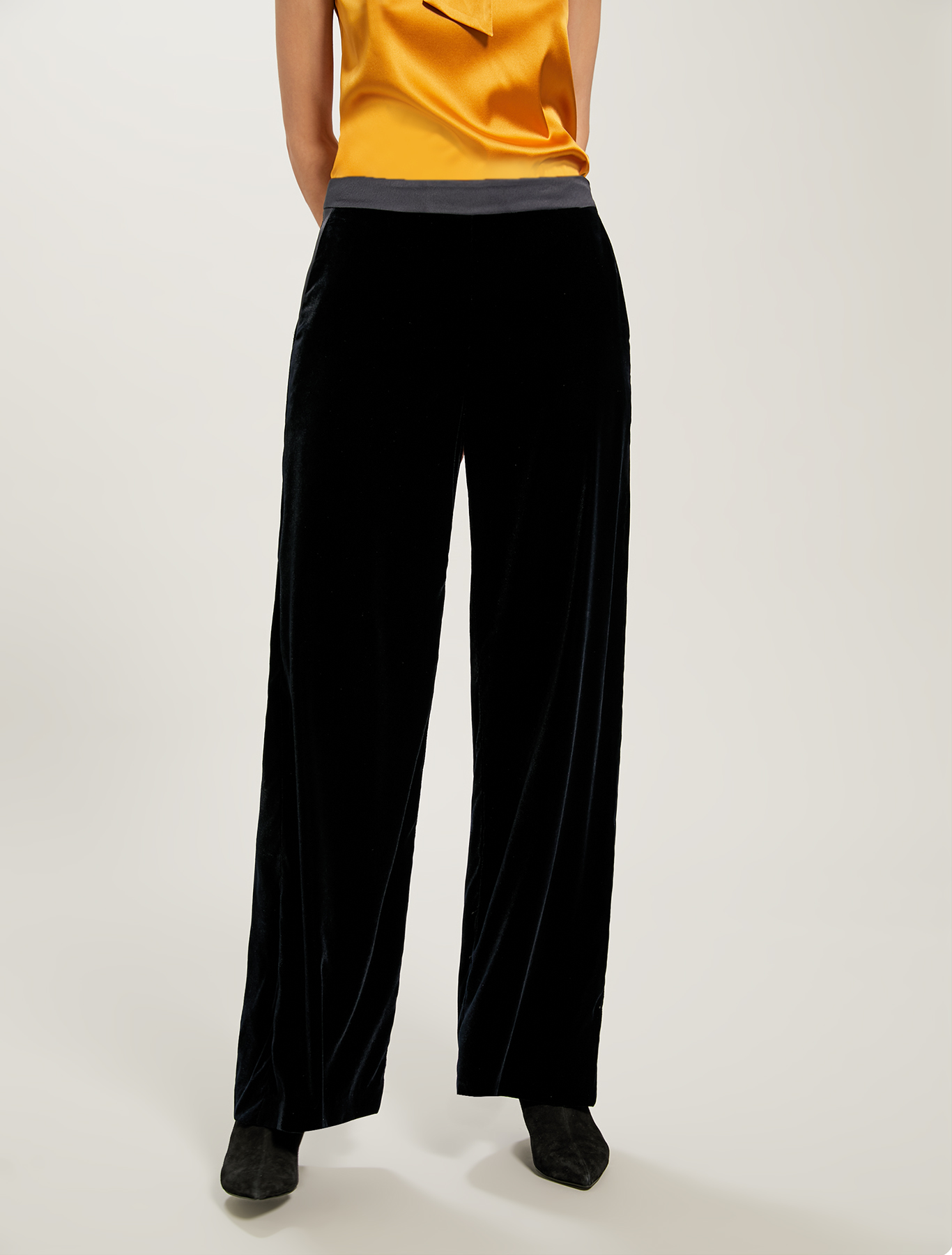 Smooth velvet trousers, navy blue - Pennyblack Smooth velvet trousers - navy blue - pennyblack