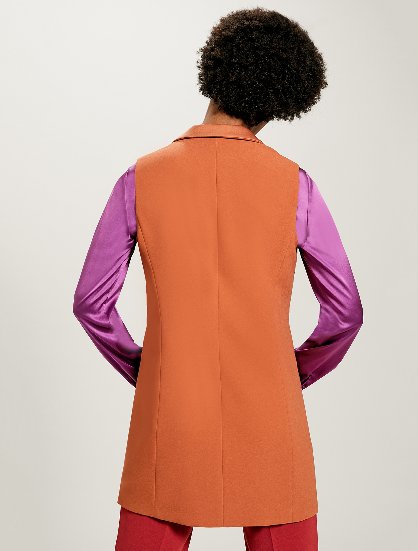 Waistcoat blazer with satin details, hazelnut - Pennyblack Waistcoat blazer with satin details - hazelnut - pennyblack