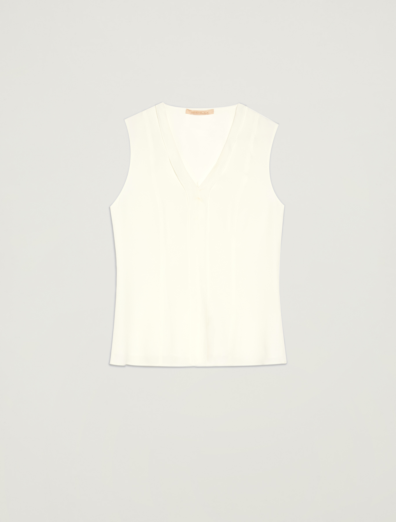 Slim-fit flounce top, ivory - Pennyblack Slim-fit flounce top - ivory - pennyblack