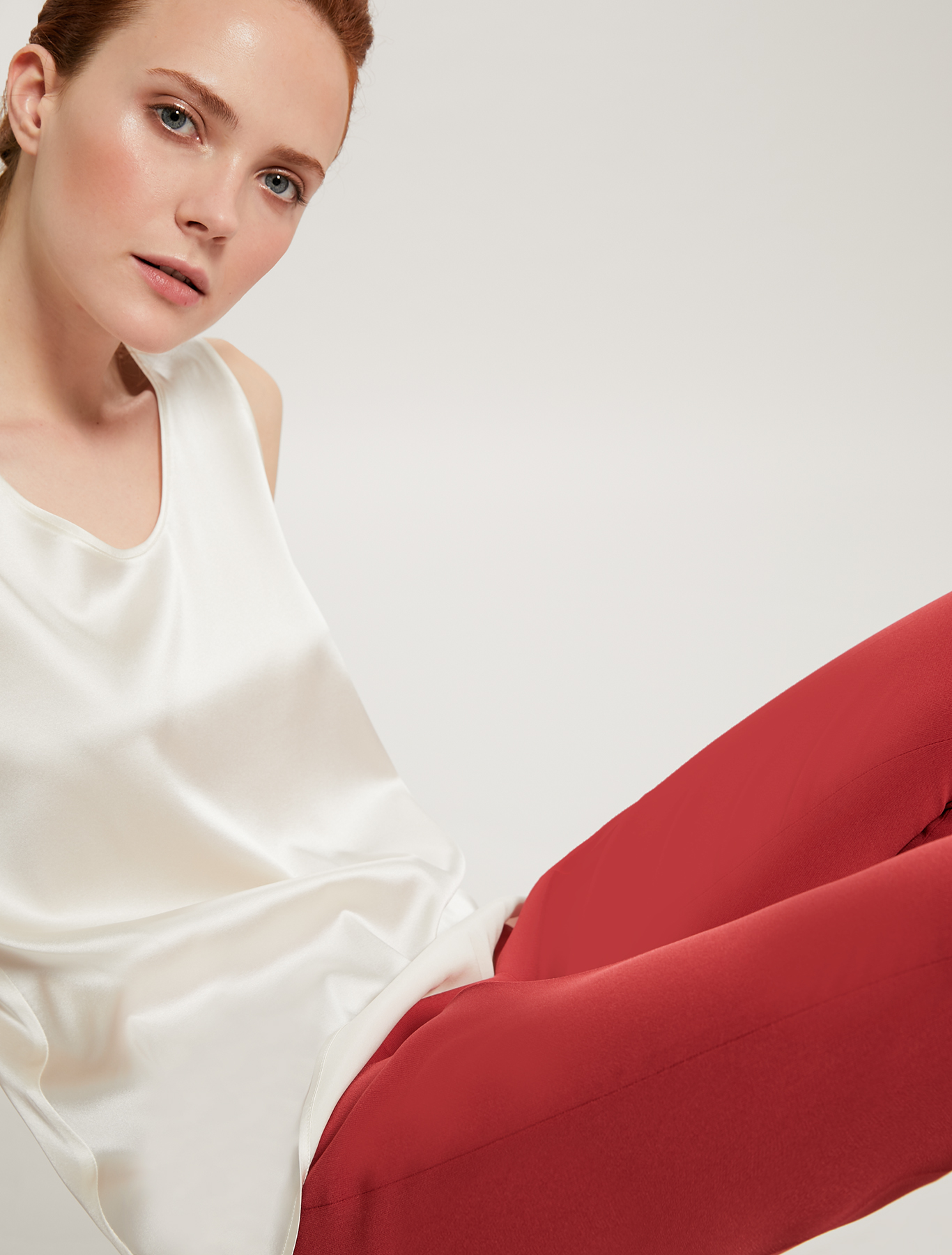 Silk satin top, ivory - Pennyblack Silk satin top - ivory - pennyblack