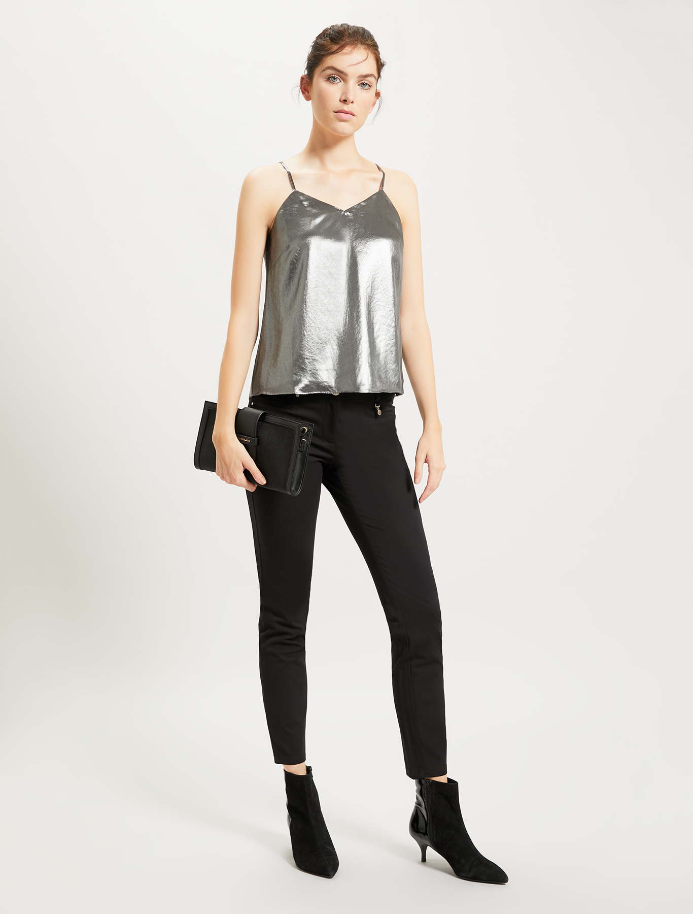 Laminated georgette top, silver - Pennyblack Laminated georgette top - silver - pennyblack