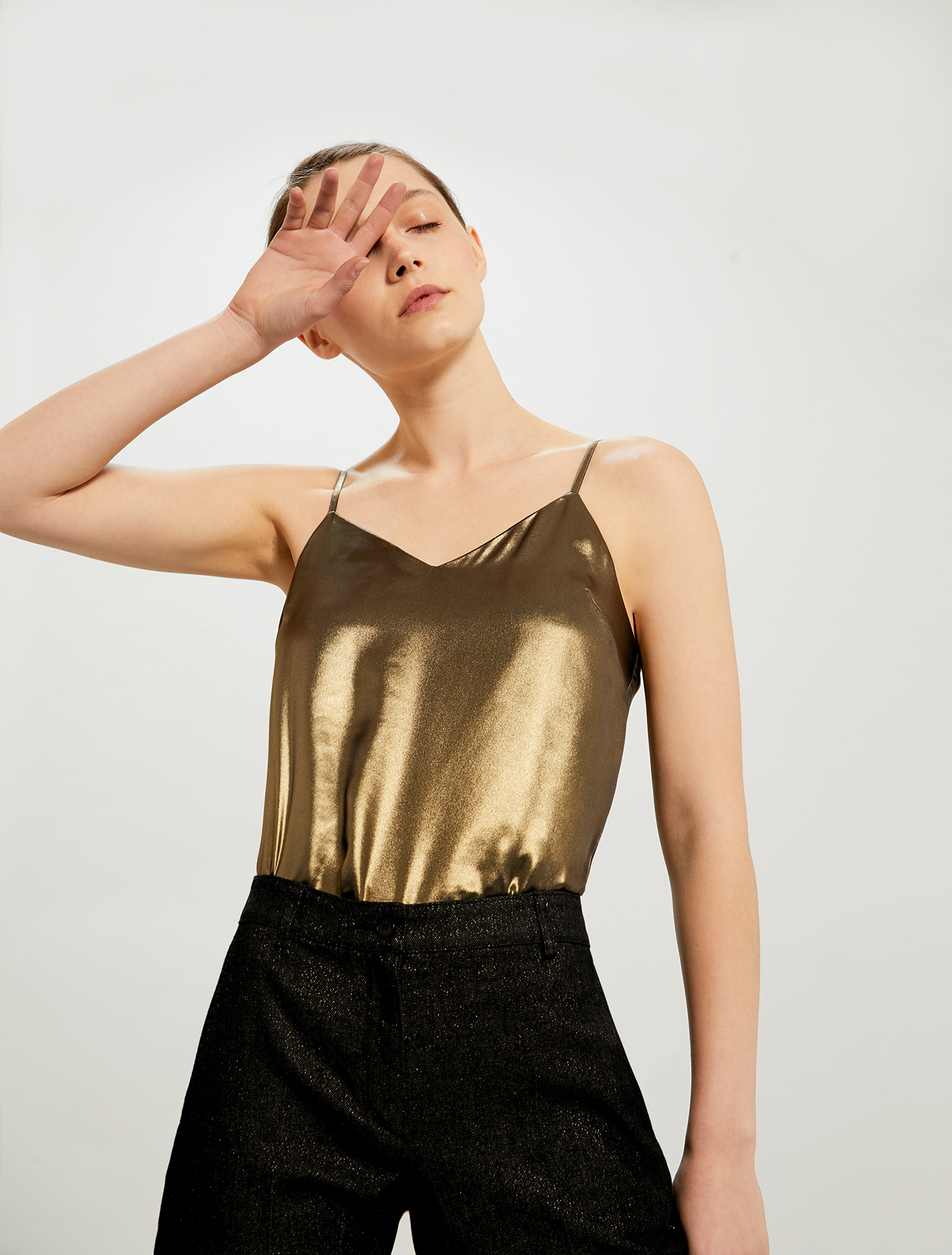 Laminated georgette top, gold - Pennyblack Laminated georgette top - gold - pennyblack