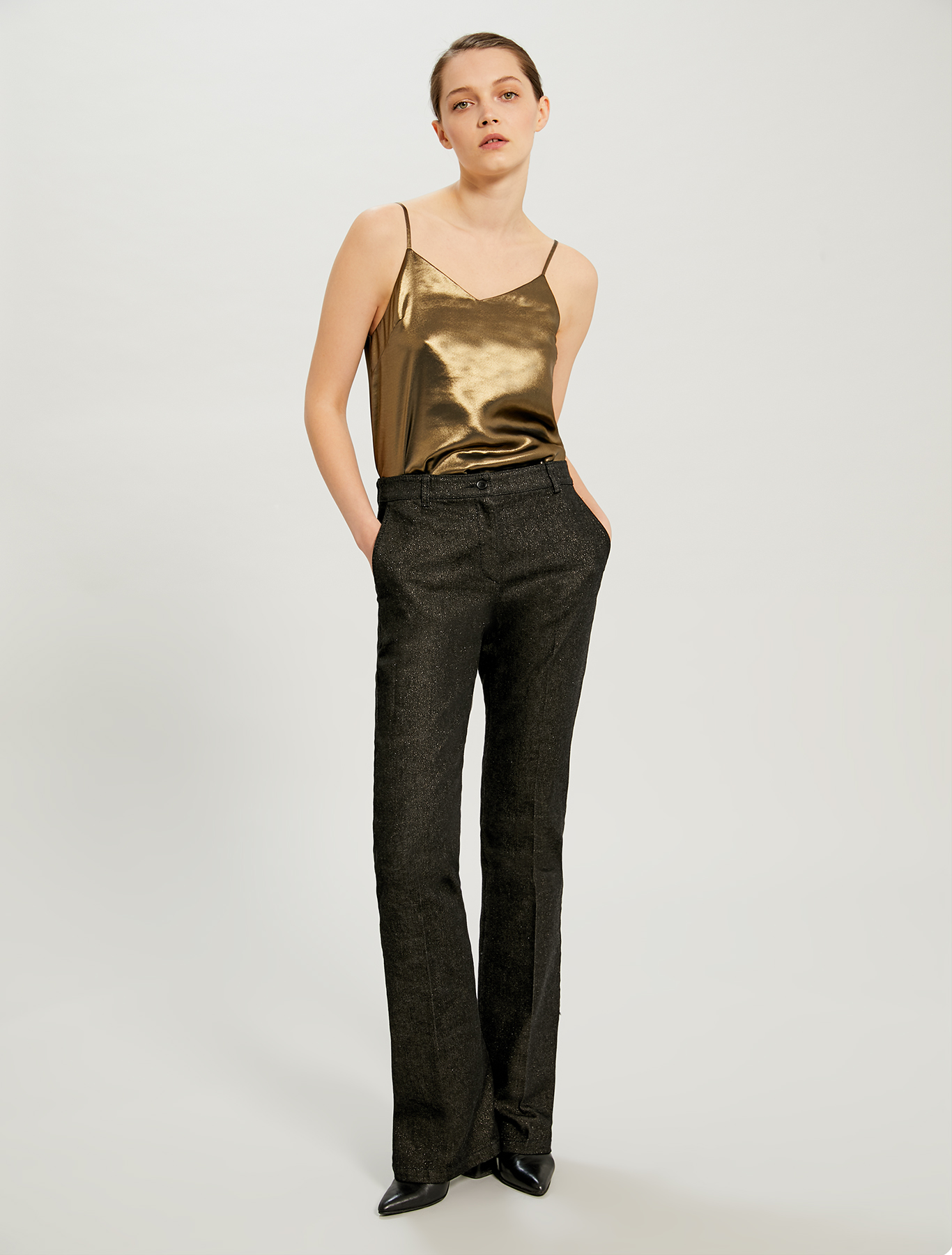 Jeans bootcut neri con lamé, nero - Pennyblack Jeans bootcut neri con lamé - nero - pennyblack