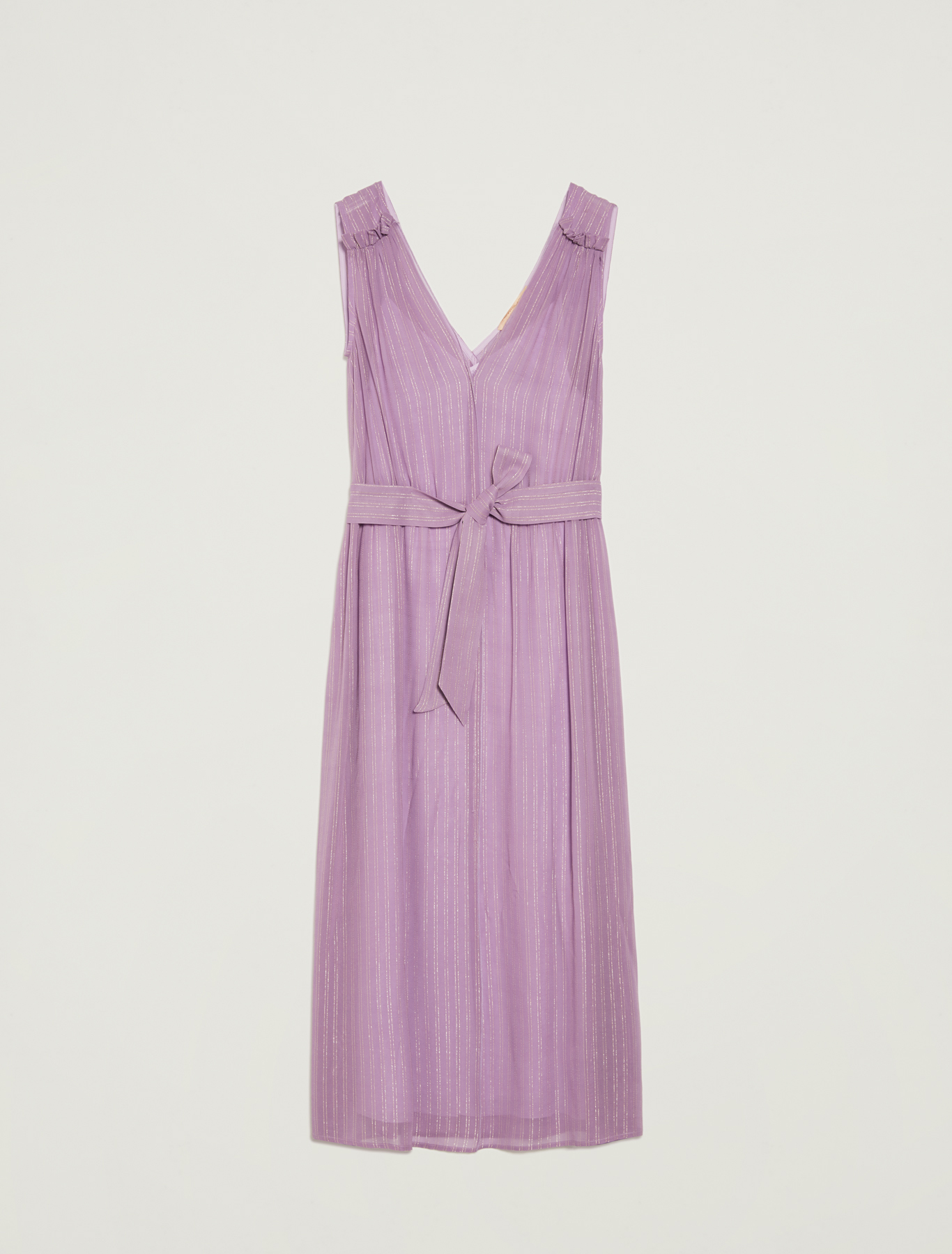 Lamé chalk-stripe dress with belt, lilac pattern - Pennyblack Lamé chalk-stripe dress with belt - lilac pattern - pennyblack