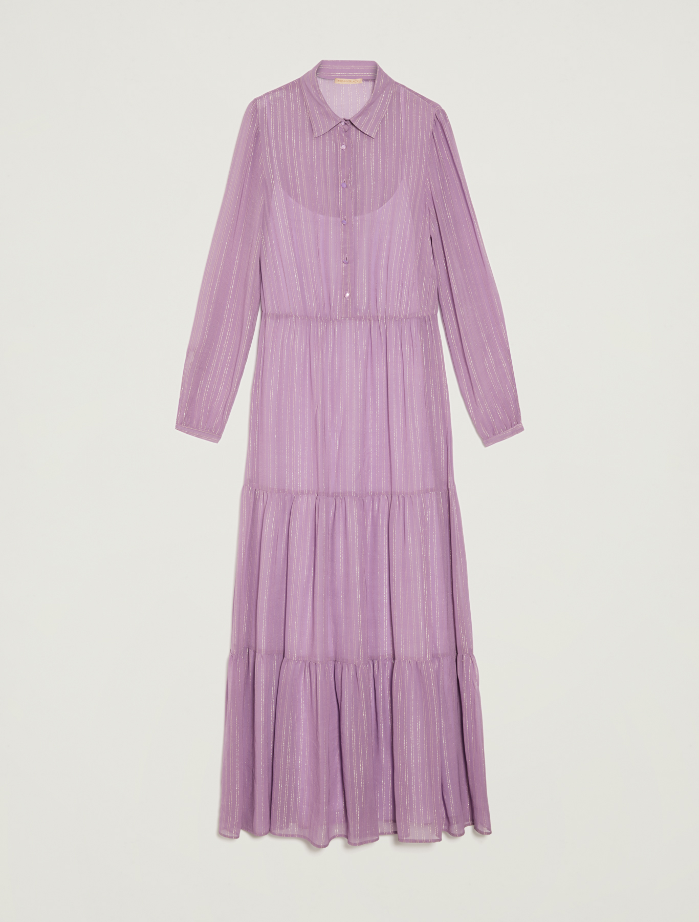 Oversized lamé chalk-stripe shirt dress, lilac pattern - Pennyblack Oversized lamé chalk-stripe shirt dress - lilac pattern - pennyblack