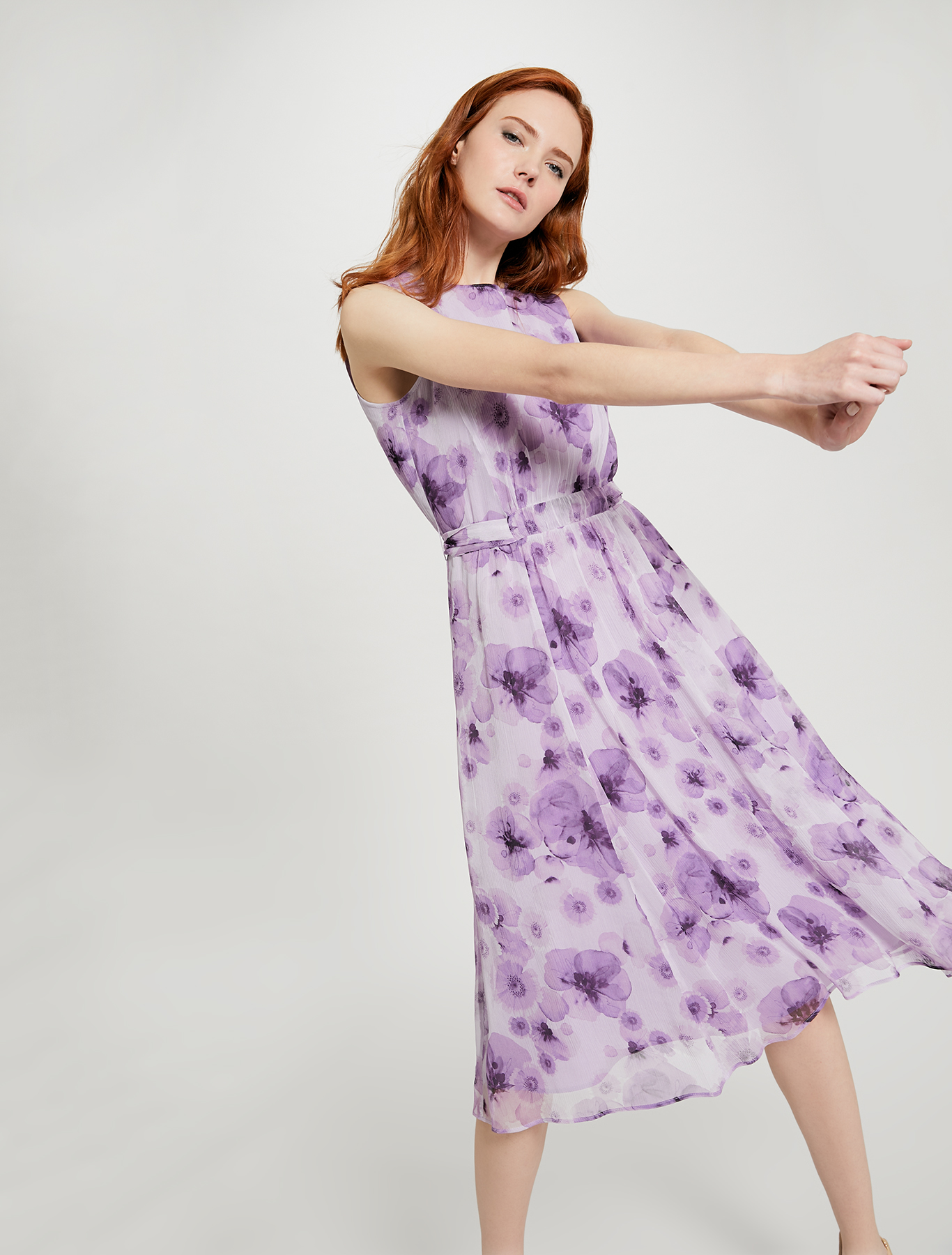 Floral dress with tie belt, lilac pattern - Pennyblack Floral dress with tie belt - lilac pattern - pennyblack
