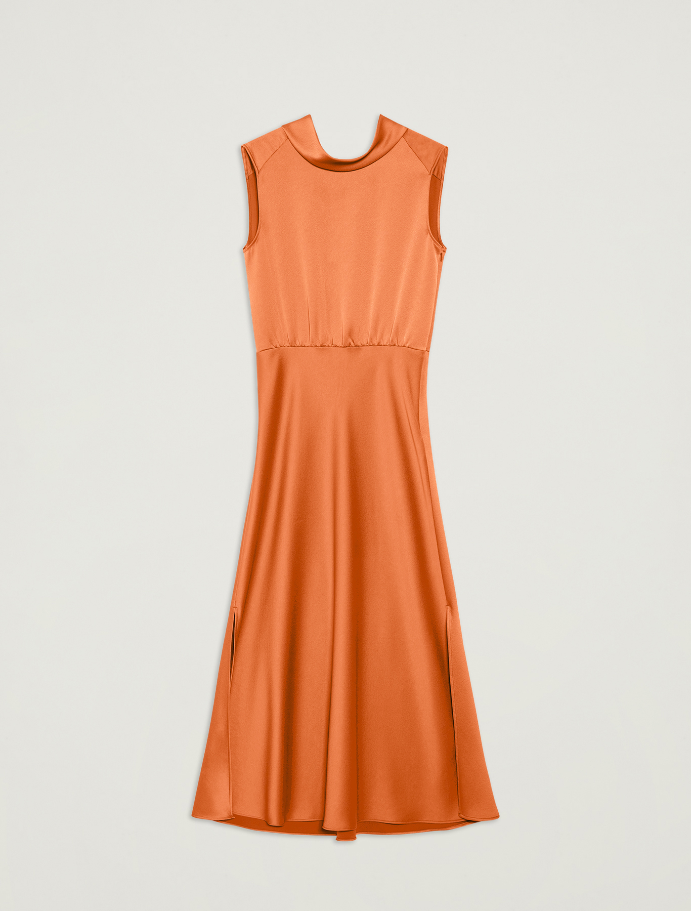 Satin dress with slits, hazelnut - Pennyblack Satin dress with slits - hazelnut - pennyblack