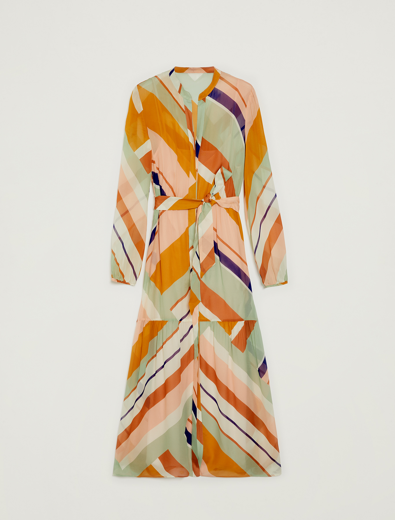 Printed georgette shirt dress, rose pink pattern - Pennyblack