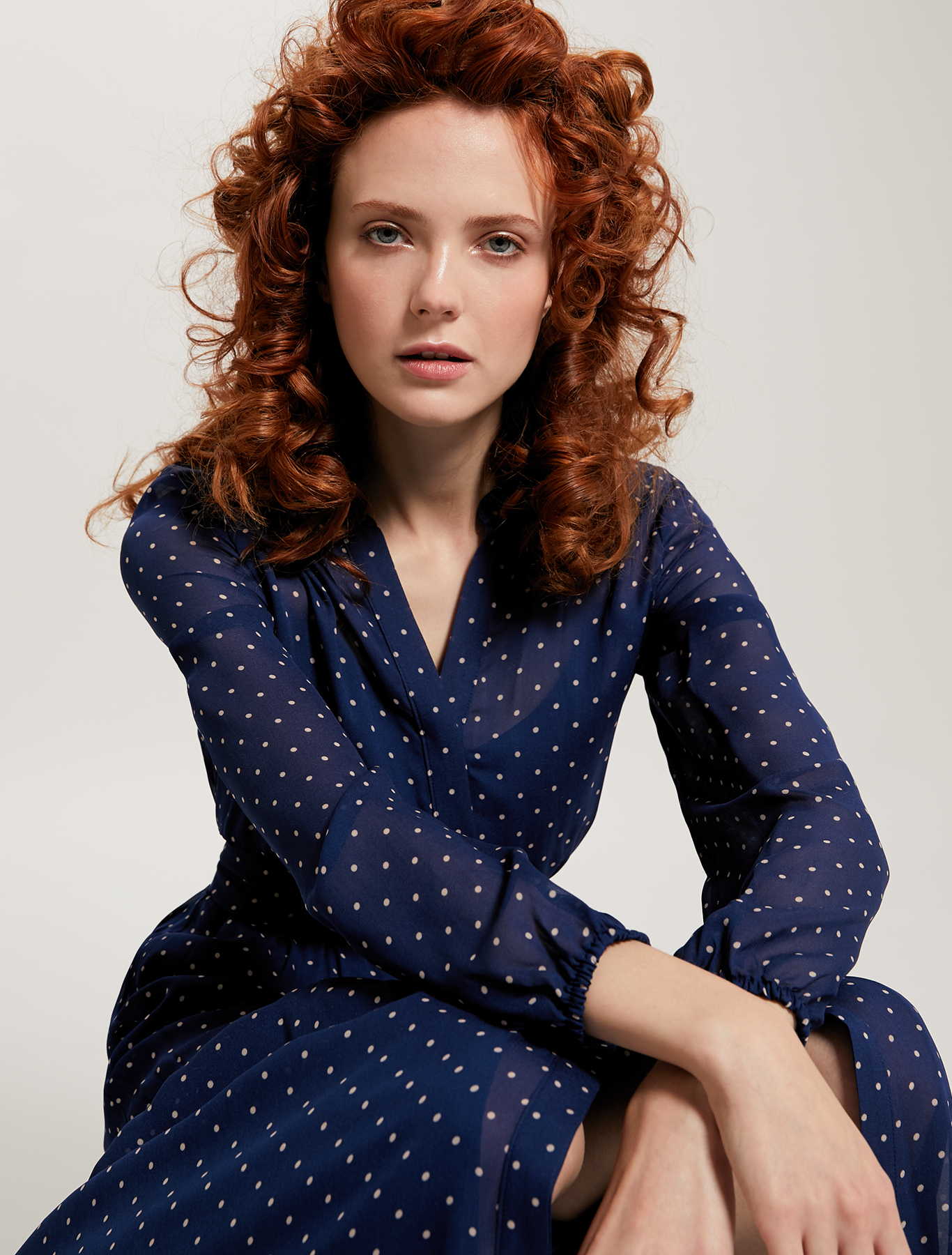Printed georgette shirt dress, midnight blue pattern - Pennyblack Printed georgette shirt dress - midnight blue pattern - pennyblack