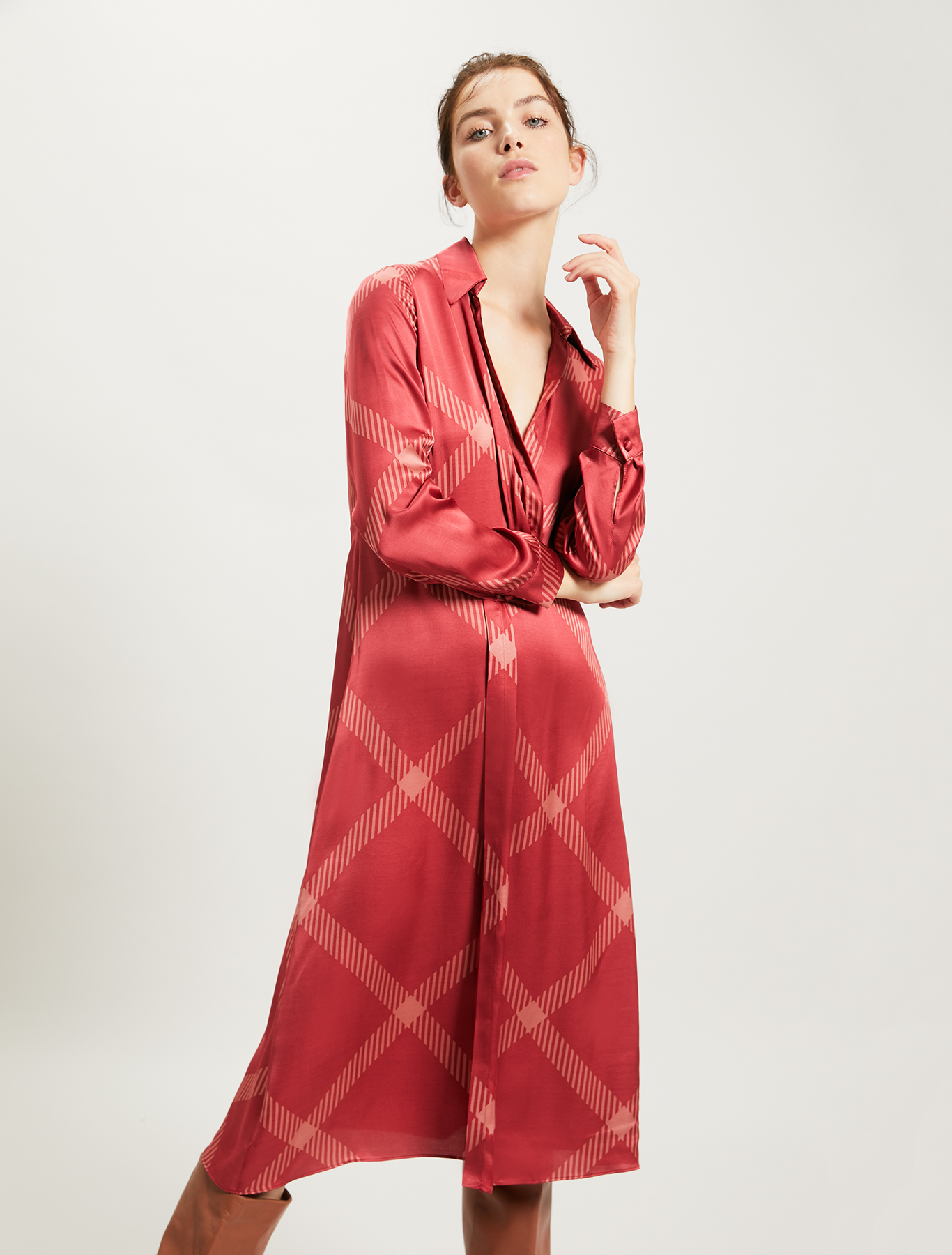 Maxi check dress, red pattern - Pennyblack Maxi check dress - red pattern - pennyblack