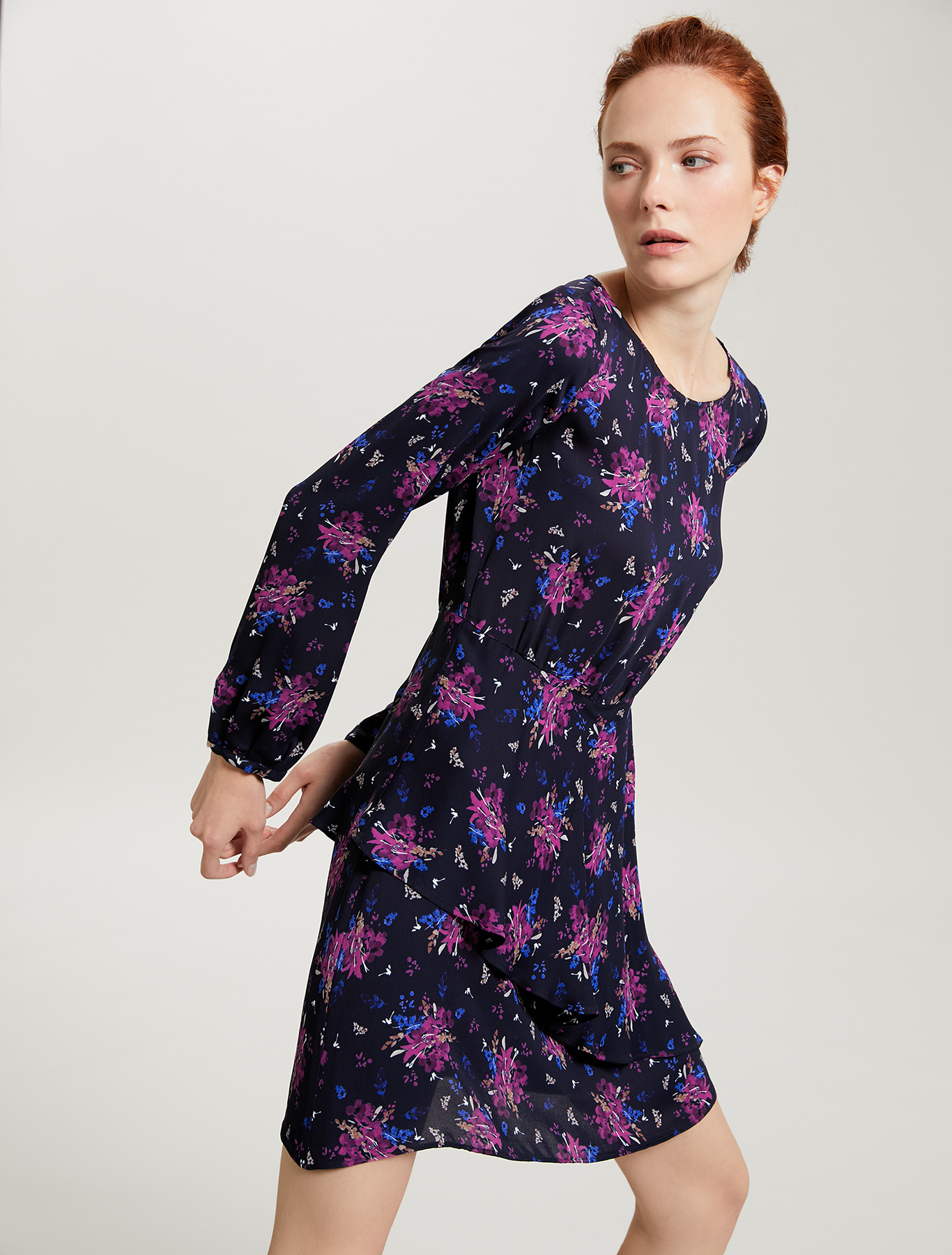 Floral georgette dress, navy blue pattern - Pennyblack Floral georgette dress - navy blue pattern - pennyblack