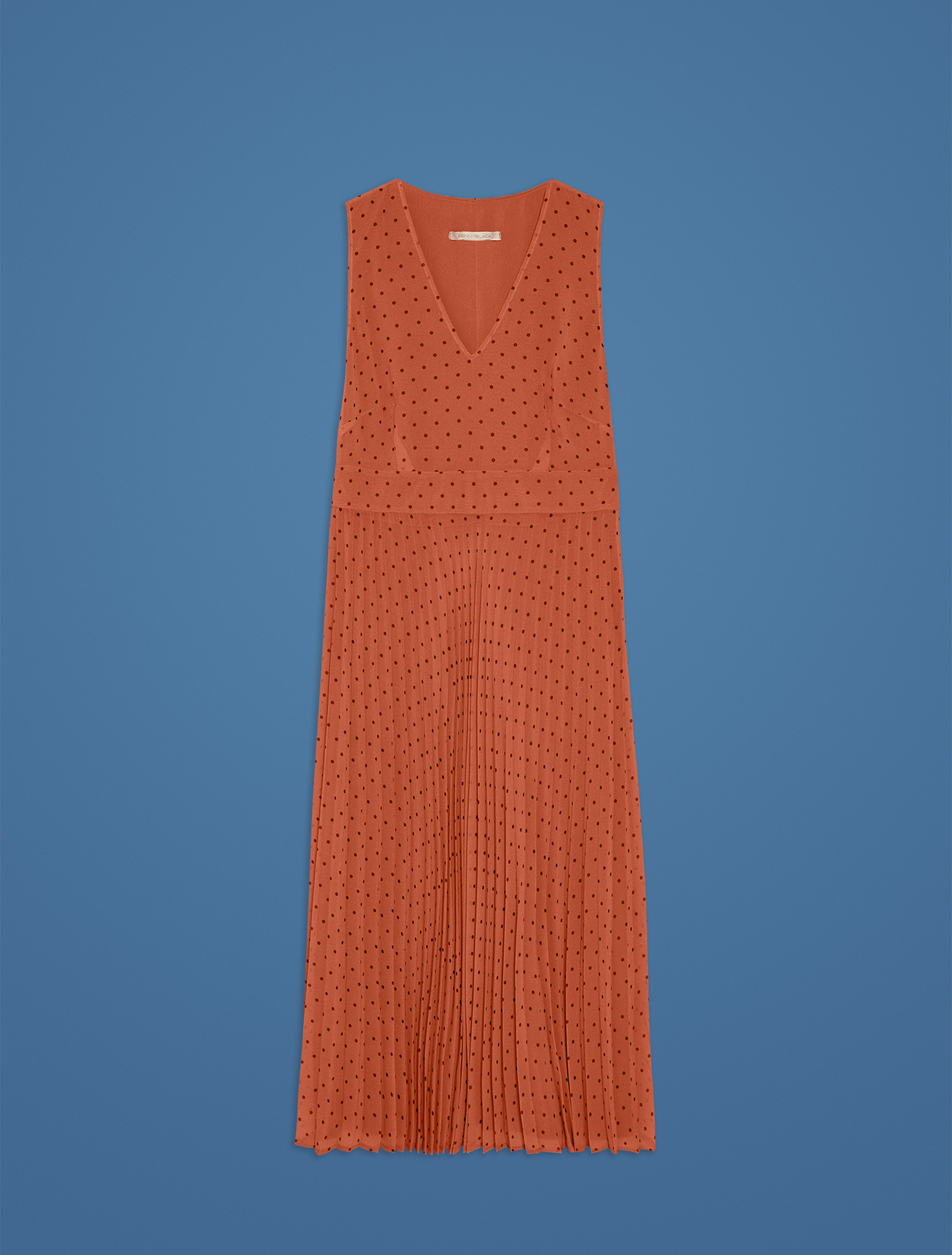Pleated polka dot dress, fantasia ruggine - Pennyblack Pleated polka dot dress - fantasia ruggine - pennyblack