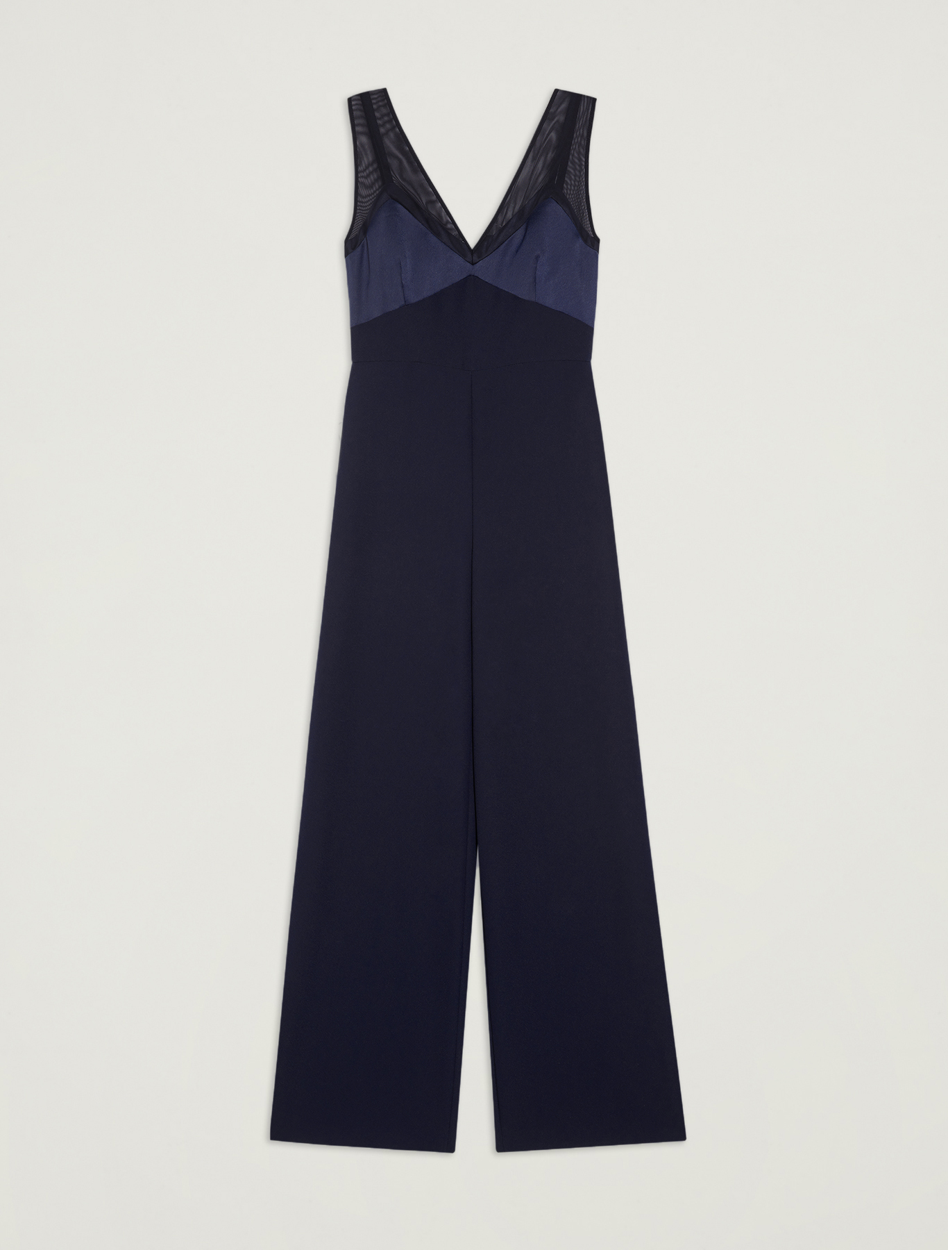 Jumpsuit with satin and tulle details, navy blue - Pennyblack Jumpsuit with satin and tulle details - navy blue - pennyblack