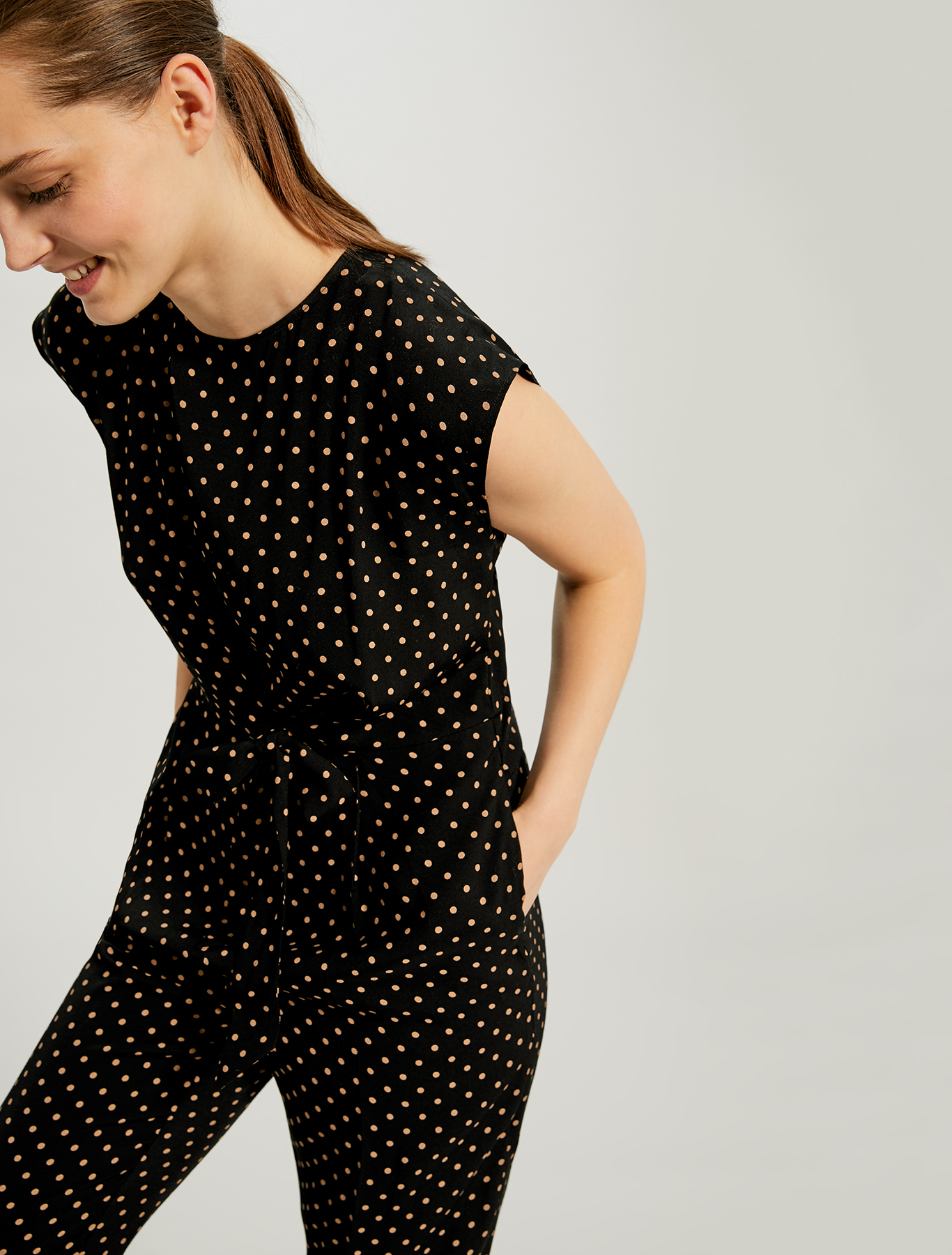 Polka dot sablé jumpsuit, black pattern - Pennyblack Polka dot sablé jumpsuit - black pattern - pennyblack