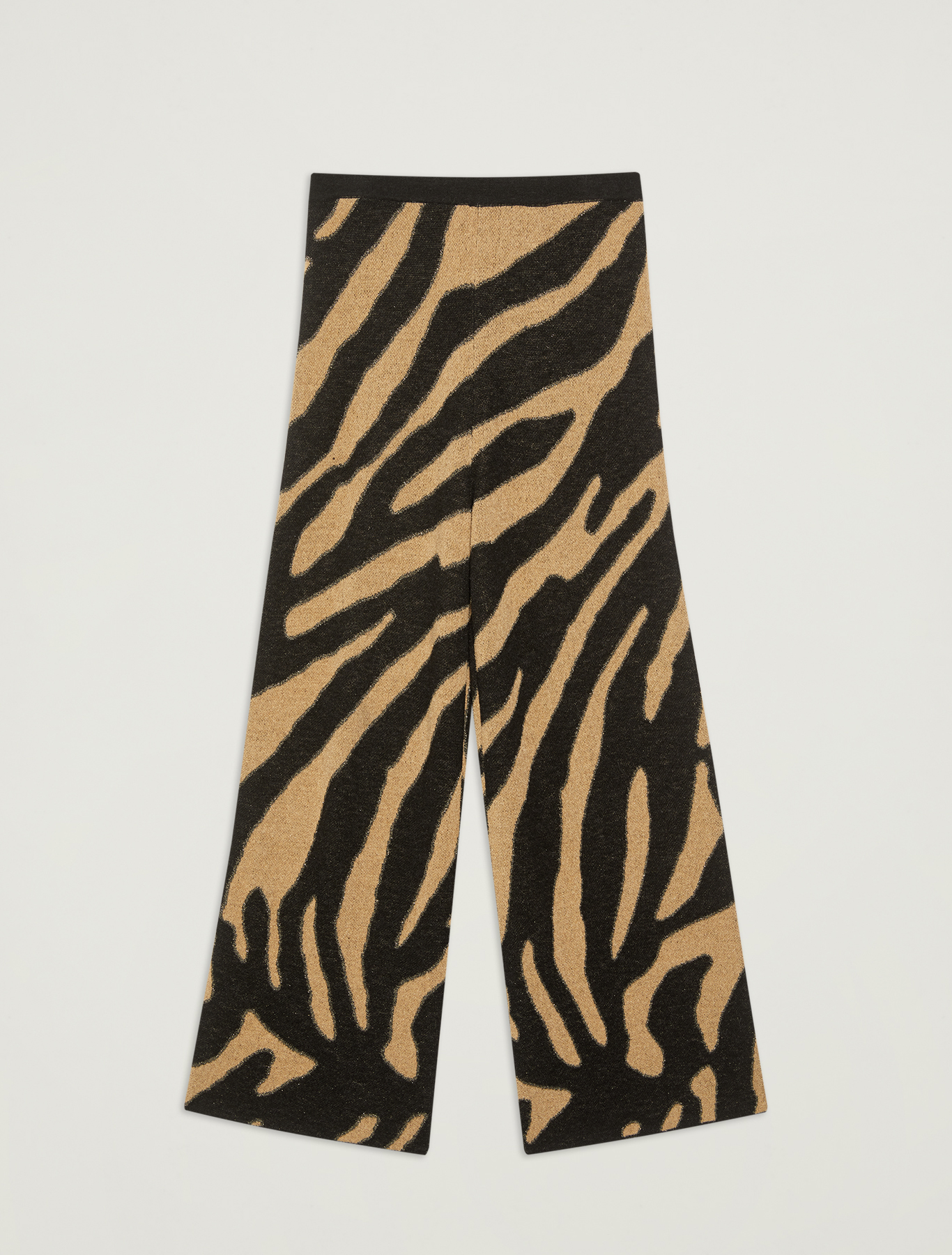 Animal print knit trousers, camel pattern - Pennyblack