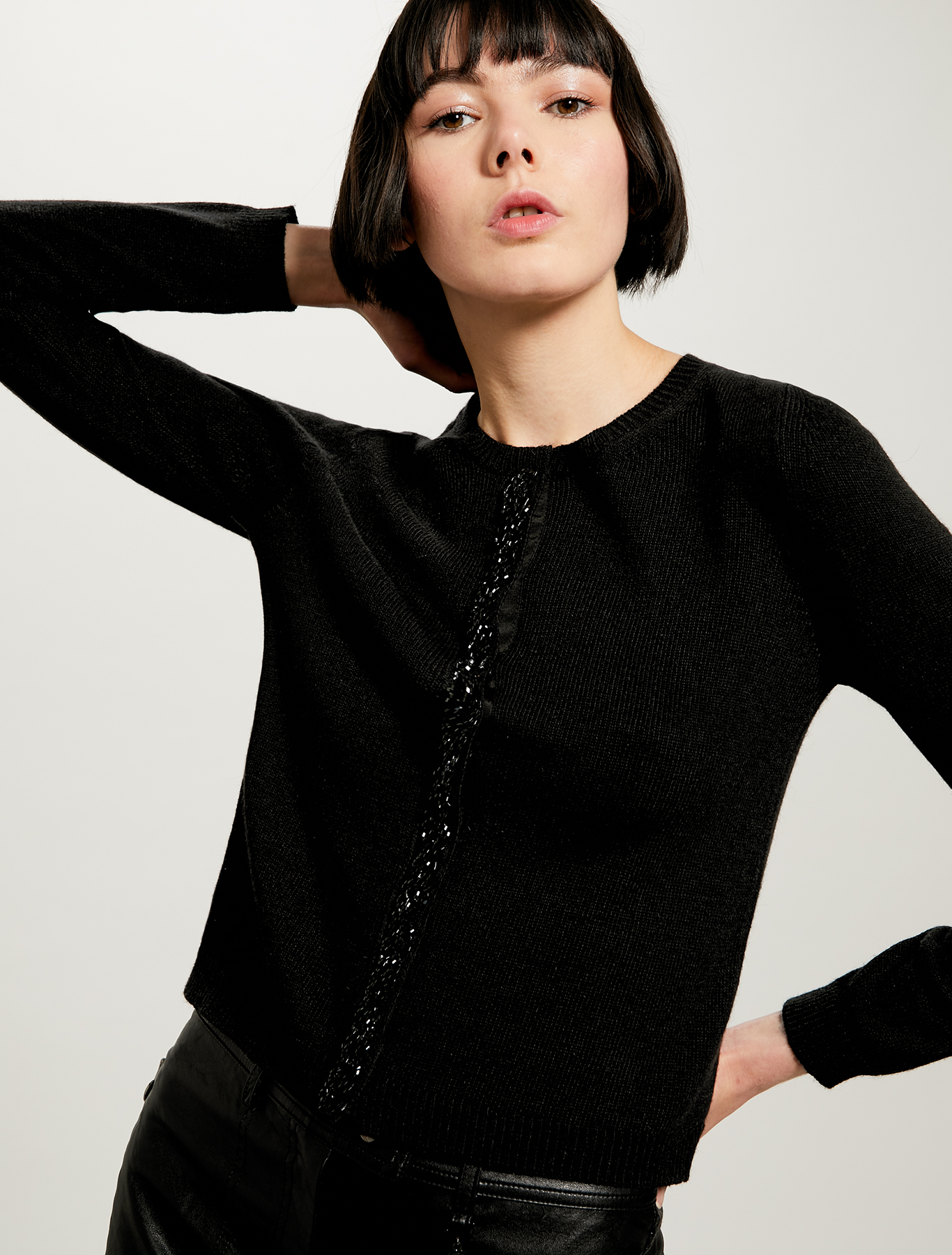 Cardigan with beaded trim, black - Pennyblack Cardigan with beaded trim - black - pennyblack