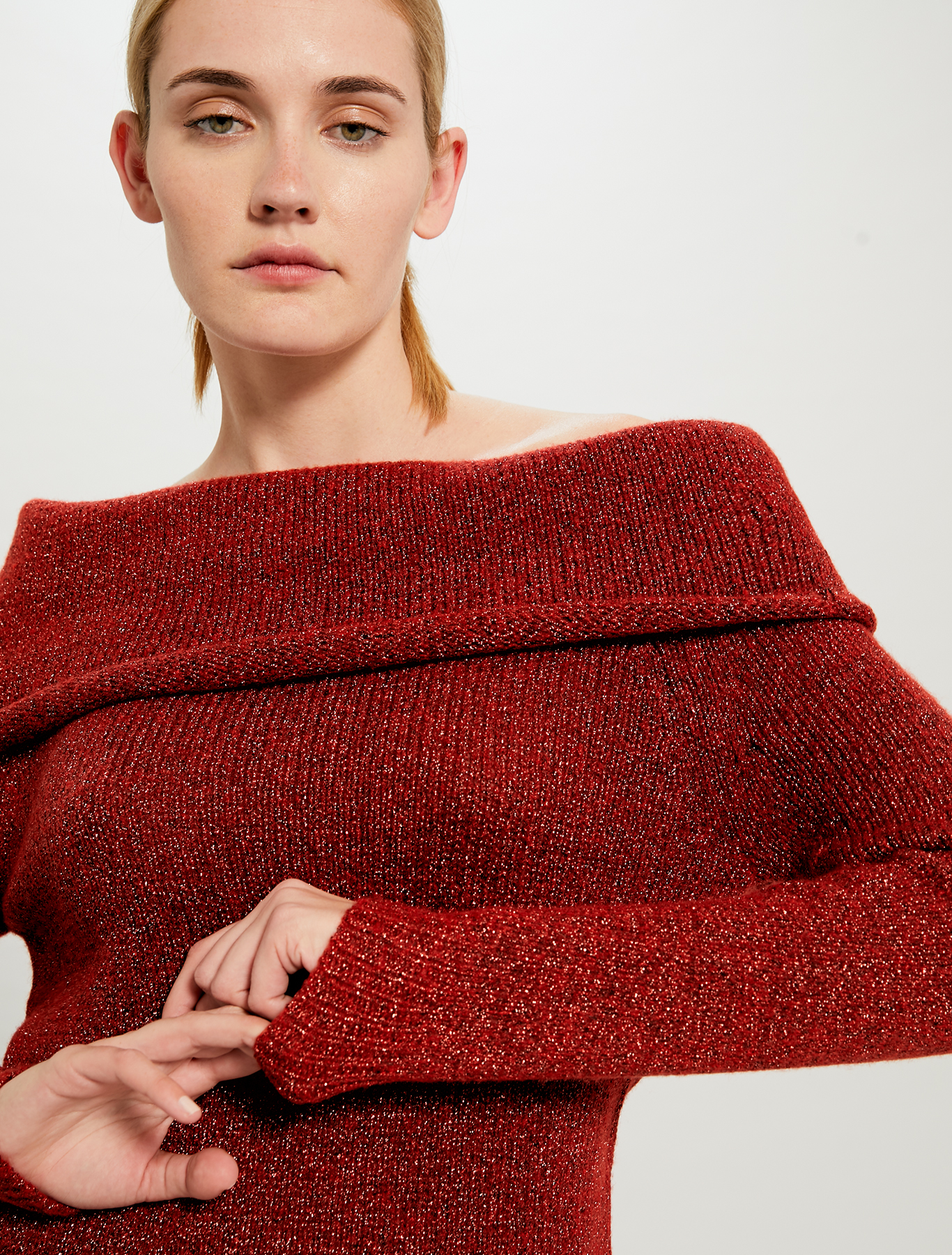 Lamé jumper with cowl neck, rust - Pennyblack Lamé jumper with cowl neck - rust - pennyblack